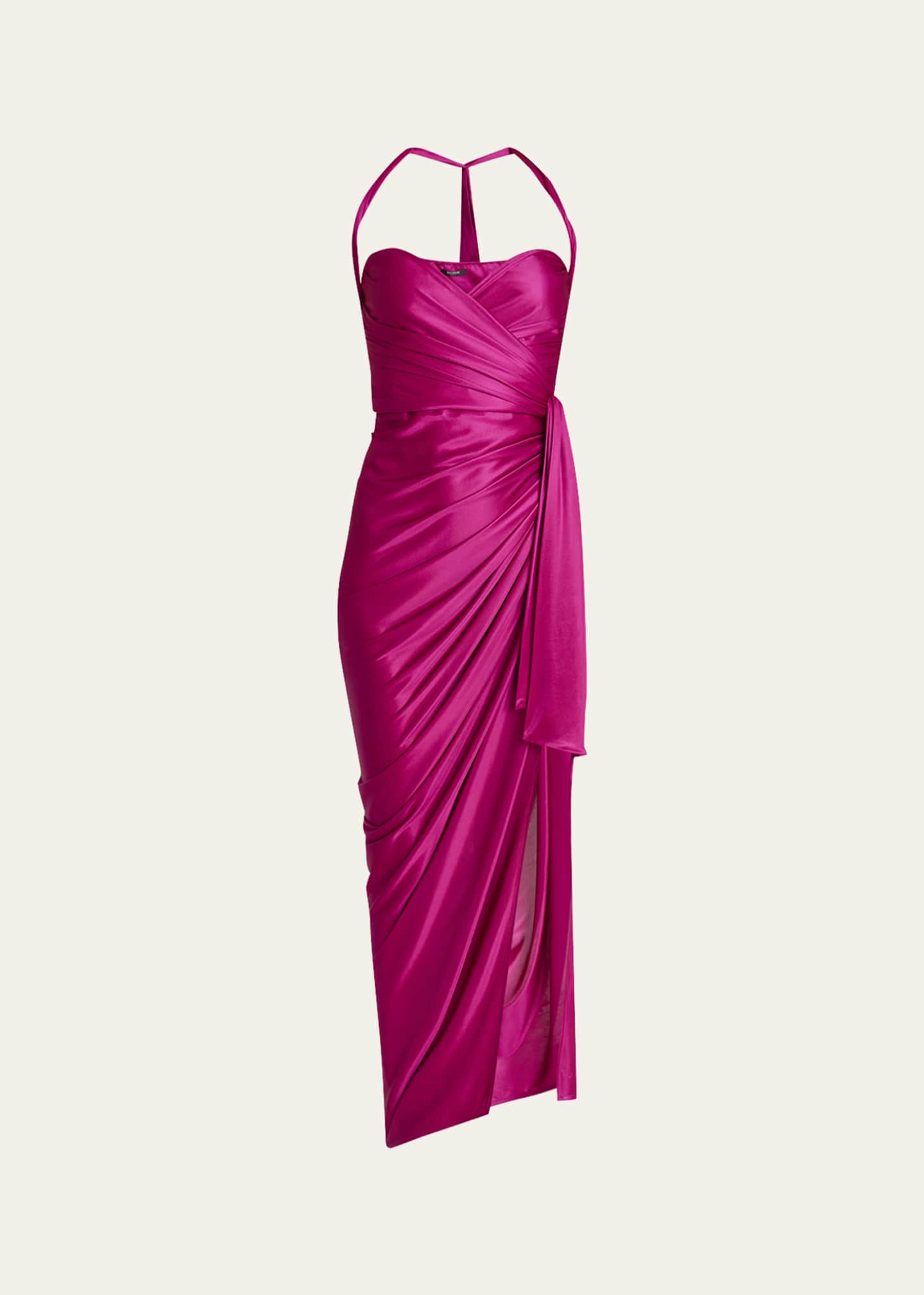 Balmain Draped Slit Maxi Dress Image 1 of 5