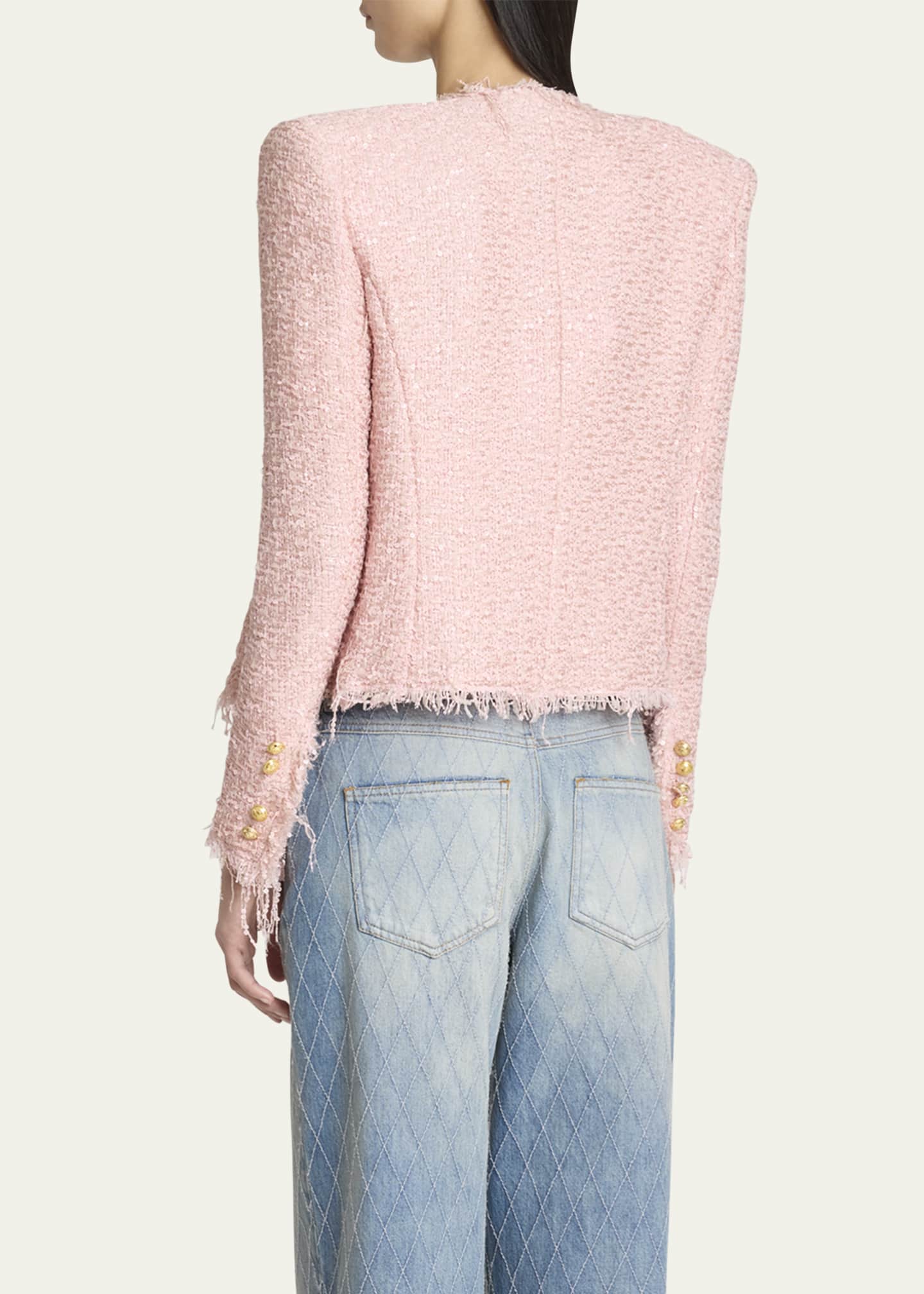 Balmain Spencer Sequined Tweed Jacket Image 3 of 5
