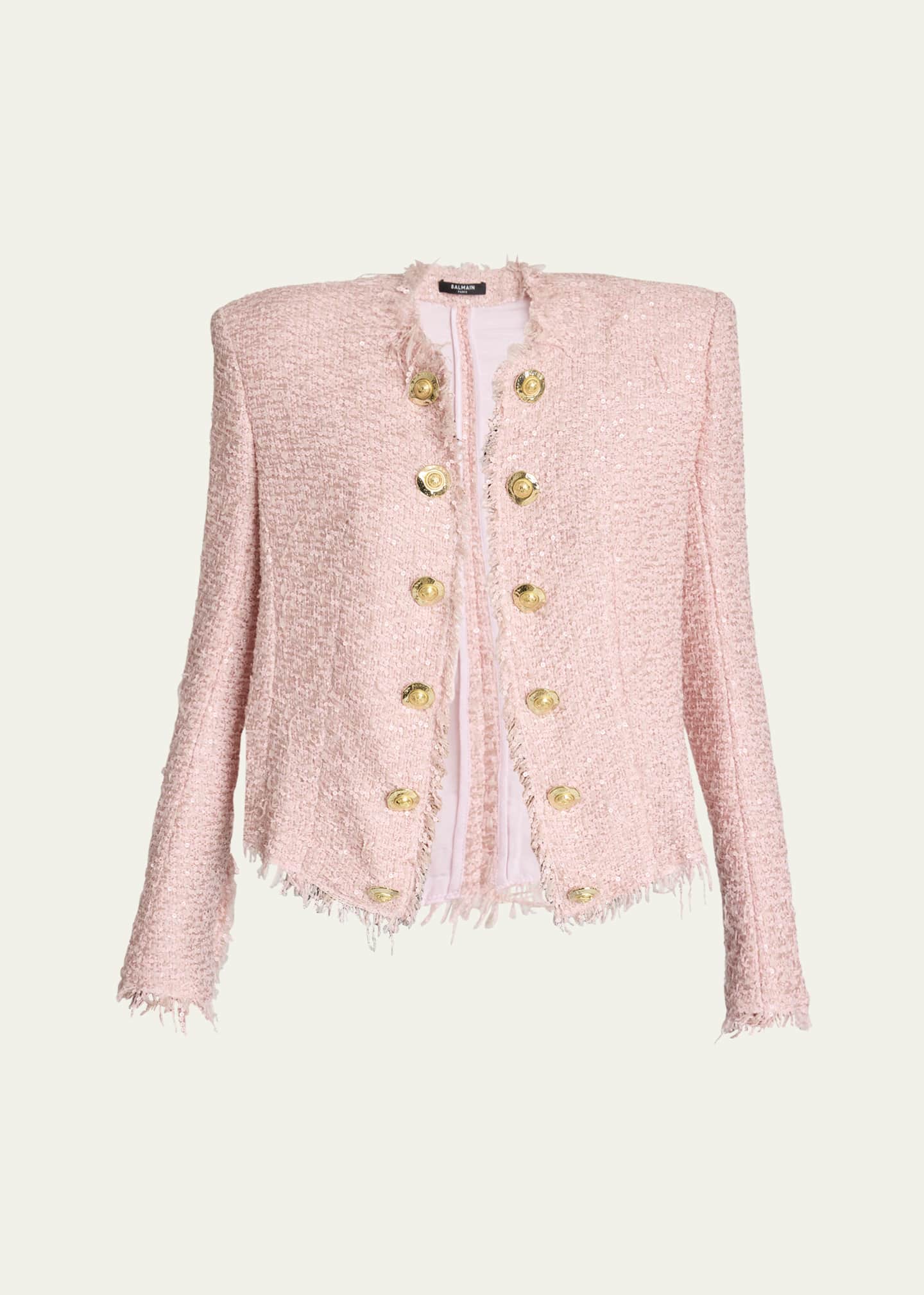 Balmain Spencer Sequined Tweed Jacket Image 1 of 5