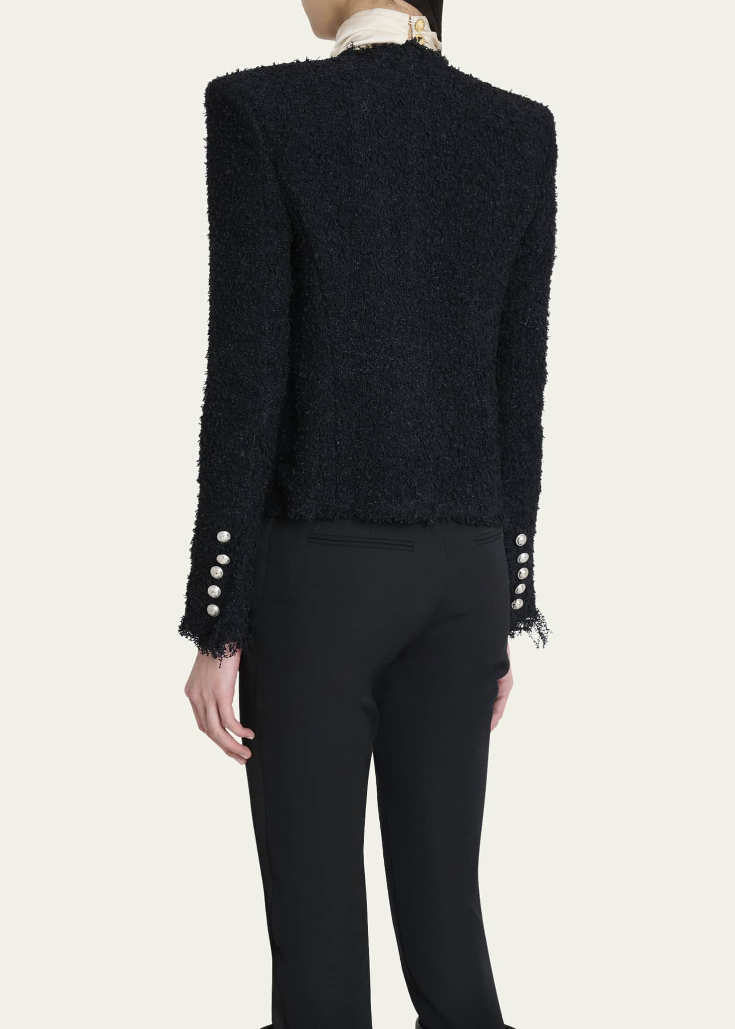 Balmain Two-Tone Button Tweed Spencer Jacket Image 3 of 5