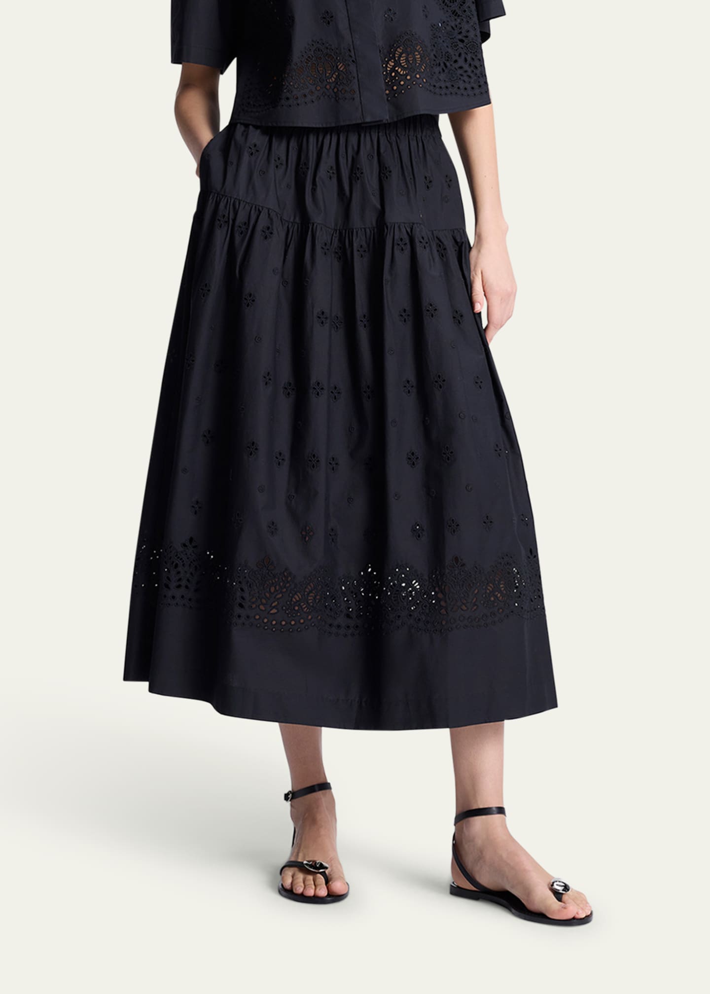 A.L.C. Jay Eyelet Midi Skirt Image 4 of 5