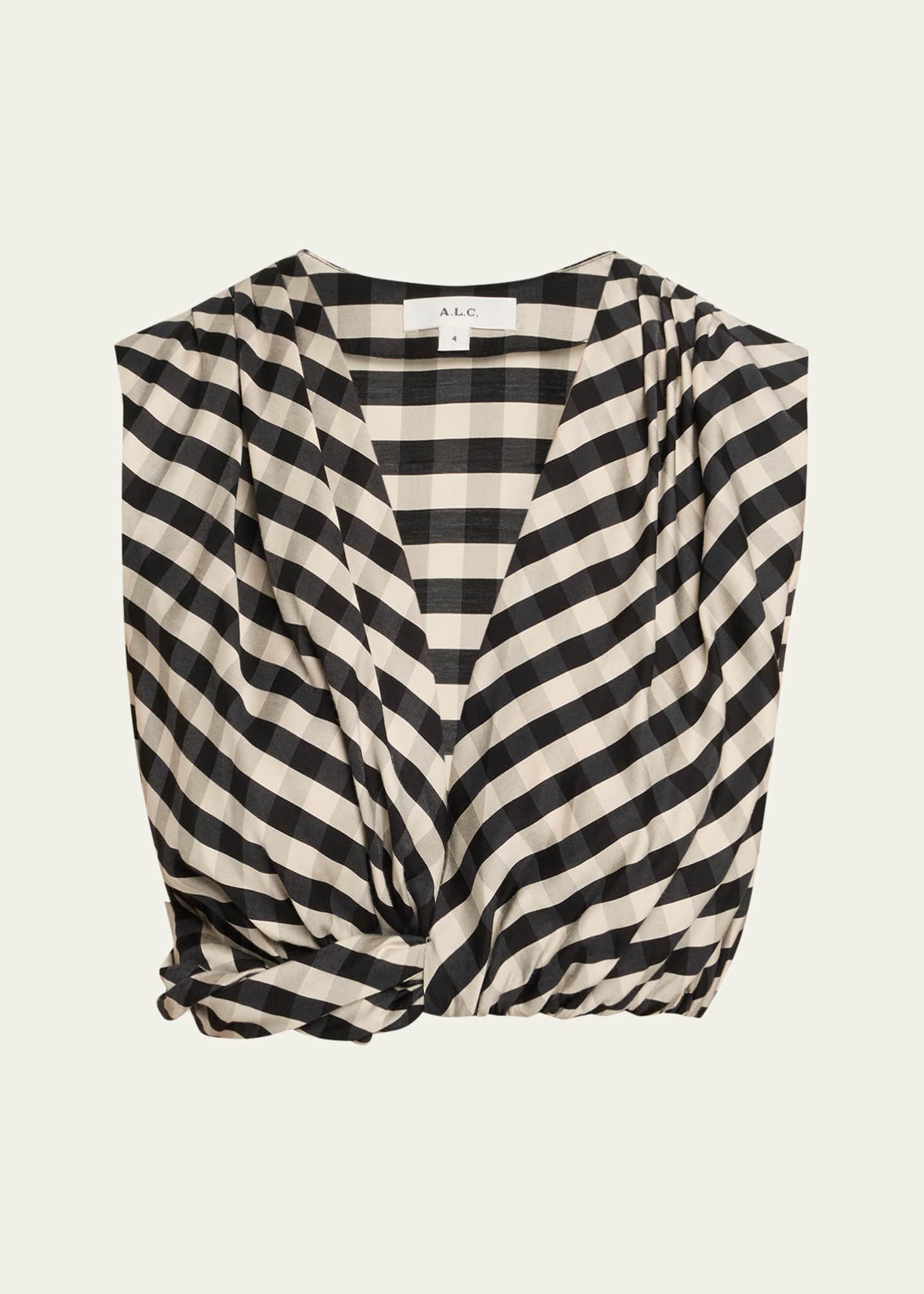 A.L.C. Brooklyn Check Crop Top Image 1 of 5