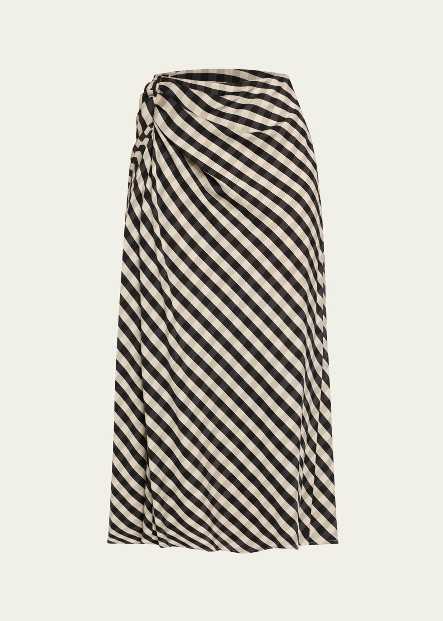 A.L.C. Jean Check Midi Skirt Image 1 of 5