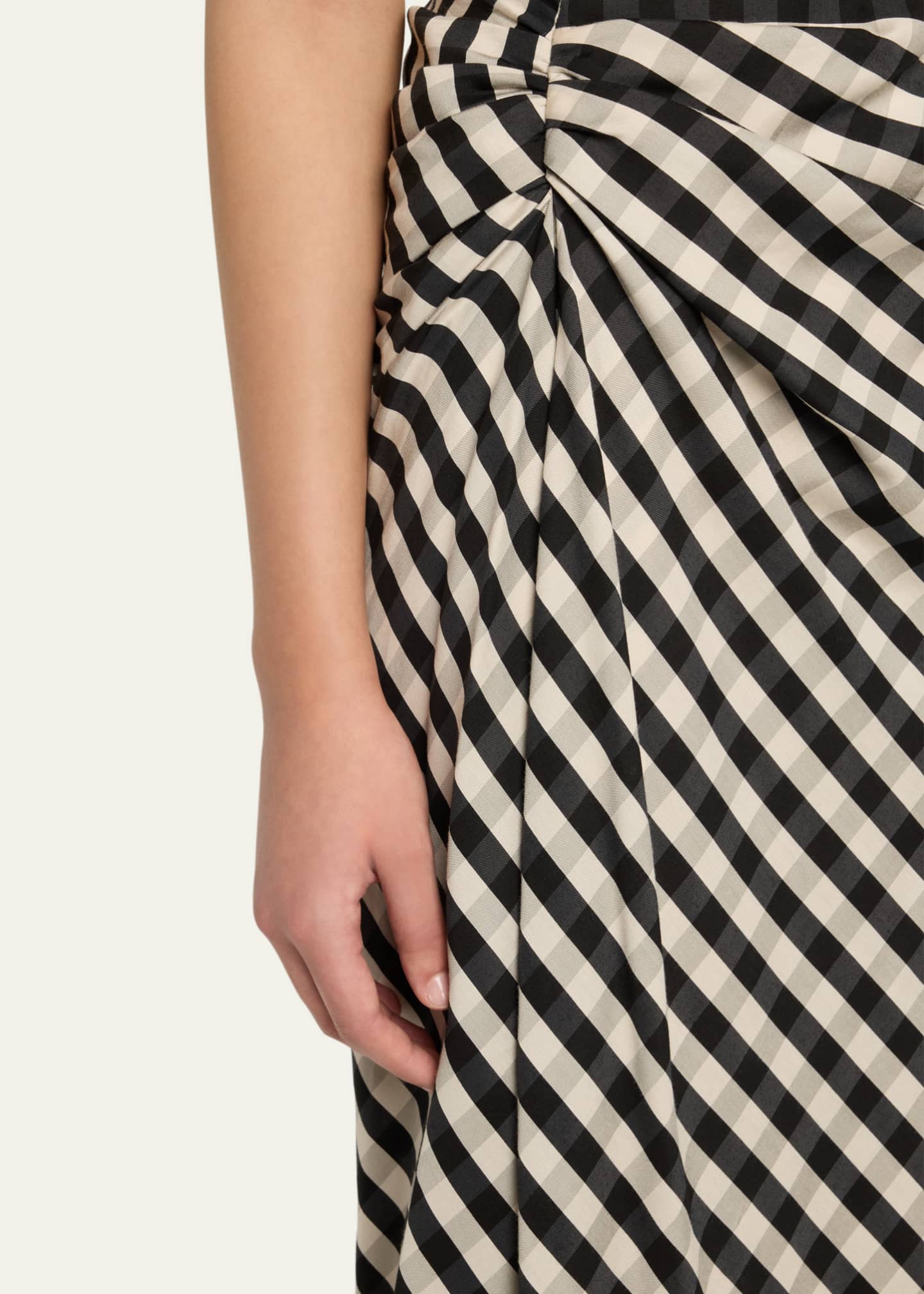 A.L.C. Jean Check Midi Skirt Image 5 of 5