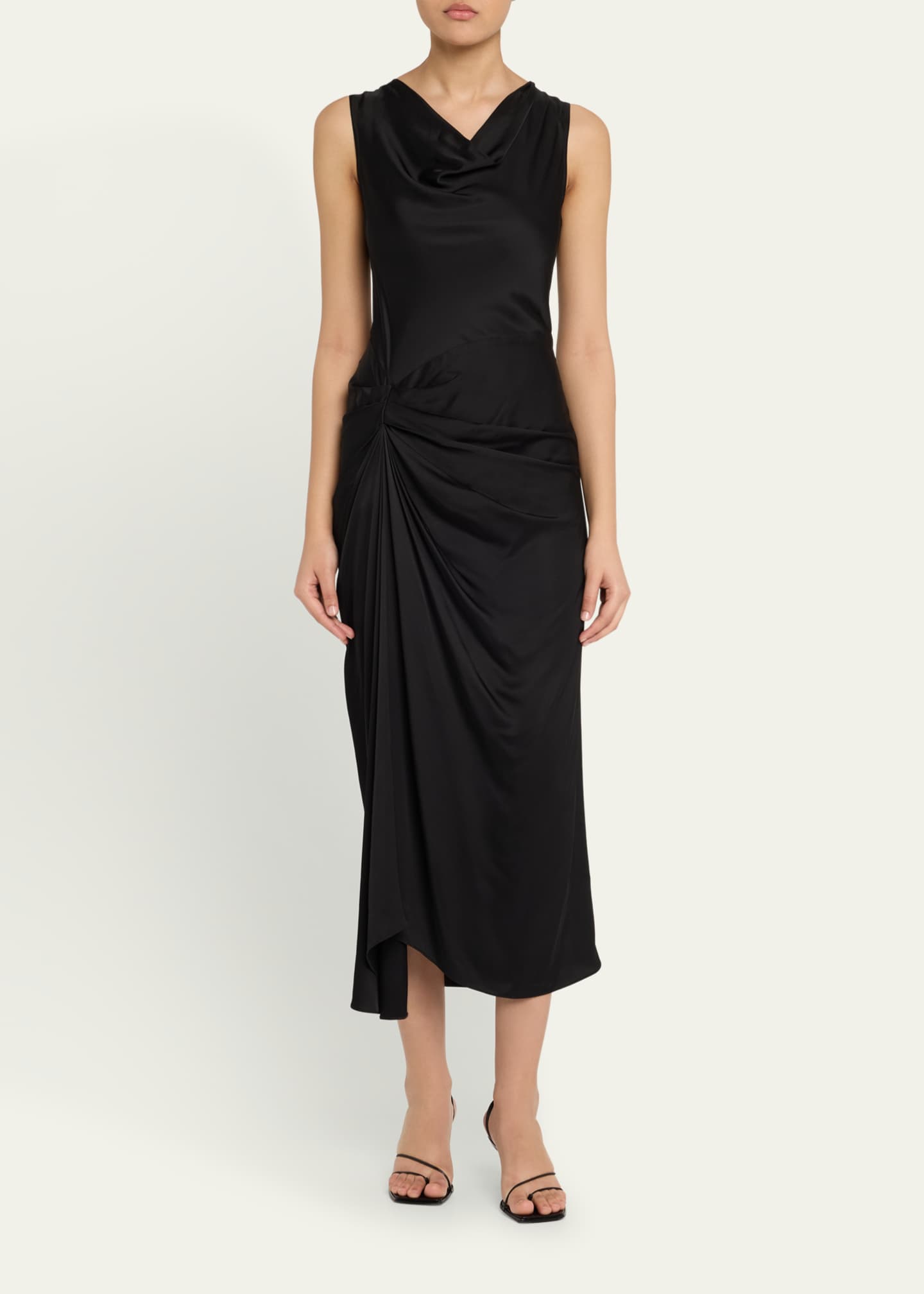 A.L.C. Dara Sleeveless Satin Midi Dress Image 2 of 5