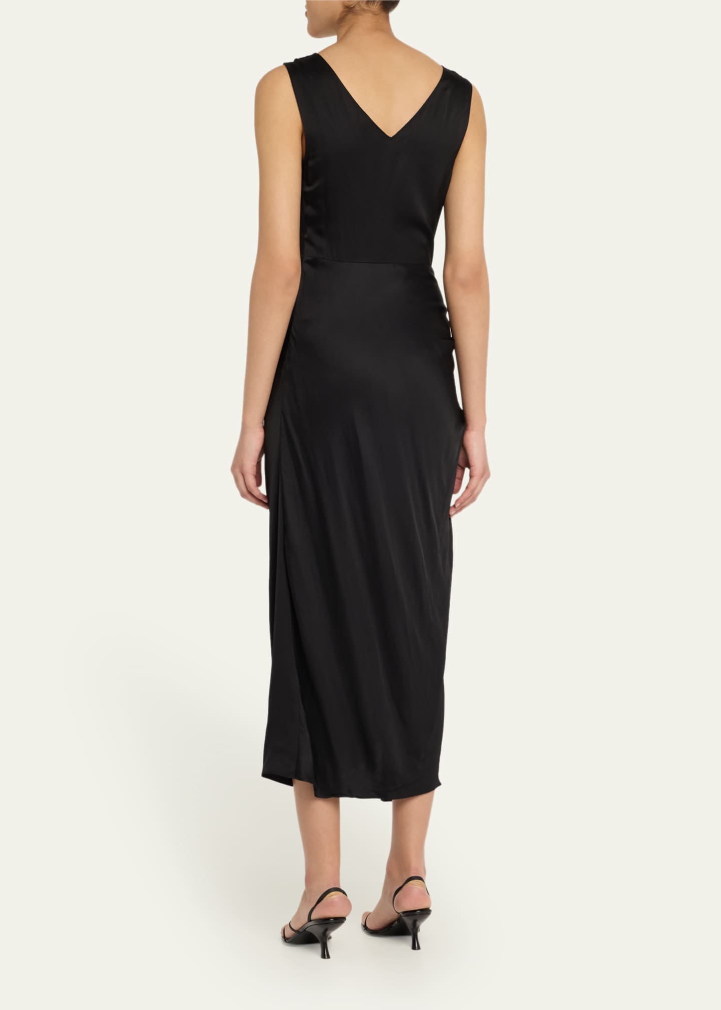 A.L.C. Dara Sleeveless Satin Midi Dress Image 3 of 5