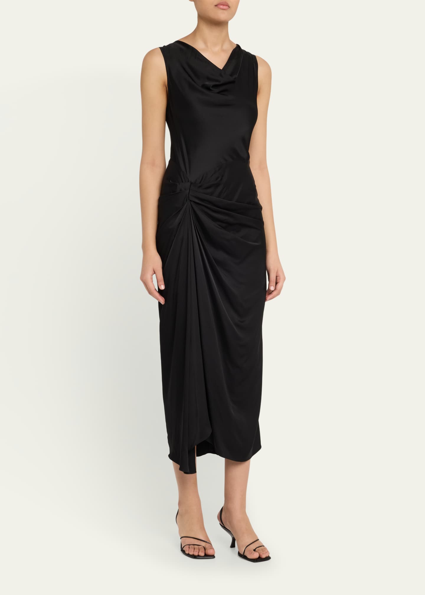 A.L.C. Dara Sleeveless Satin Midi Dress Image 4 of 5