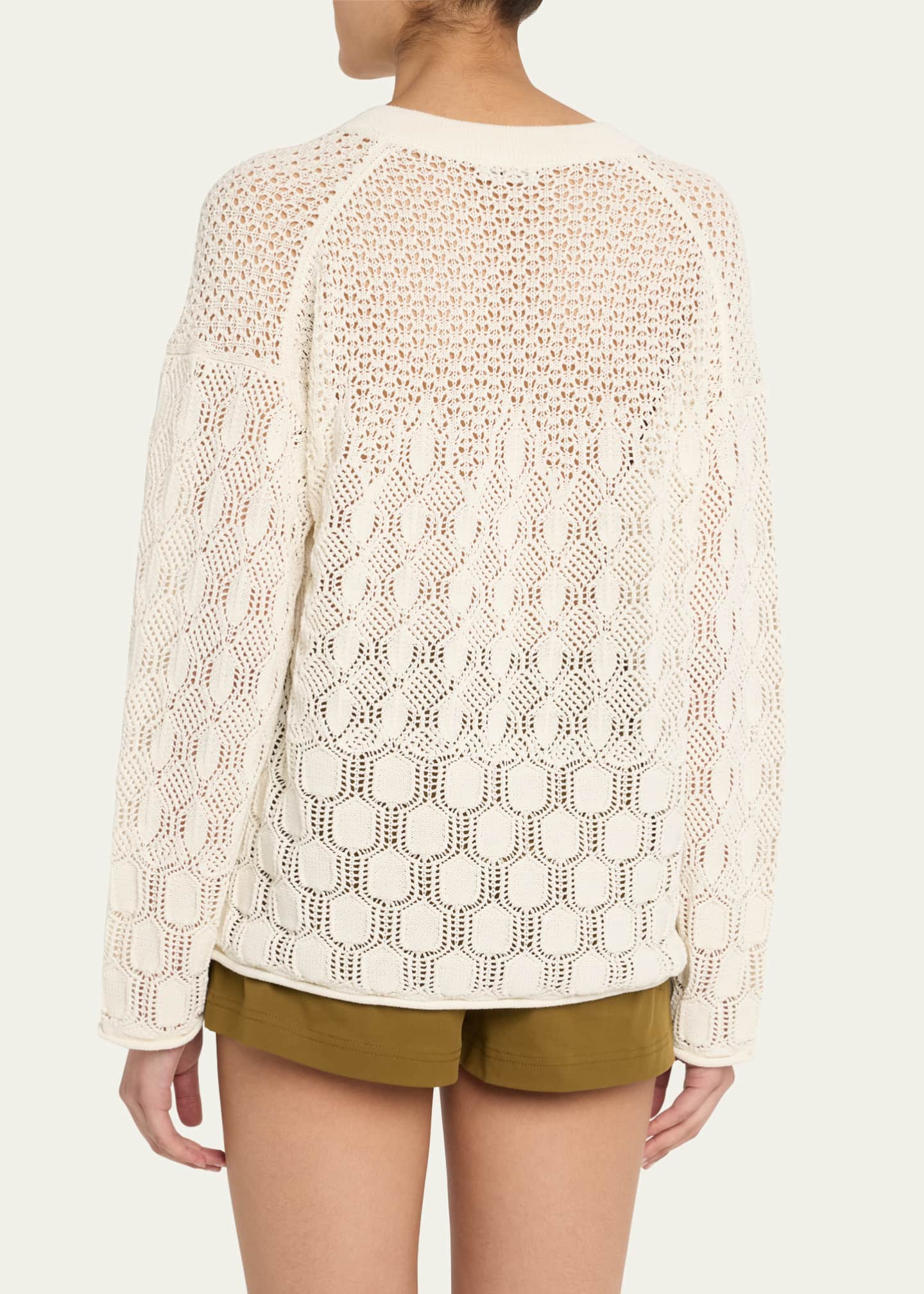 A.L.C. Keri Crochet Lace-Up Sweater Image 3 of 5