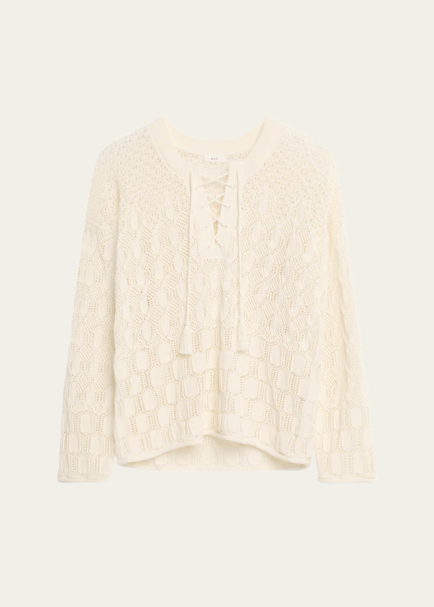 A.L.C. Keri Crochet Lace-Up Sweater Image 1 of 5
