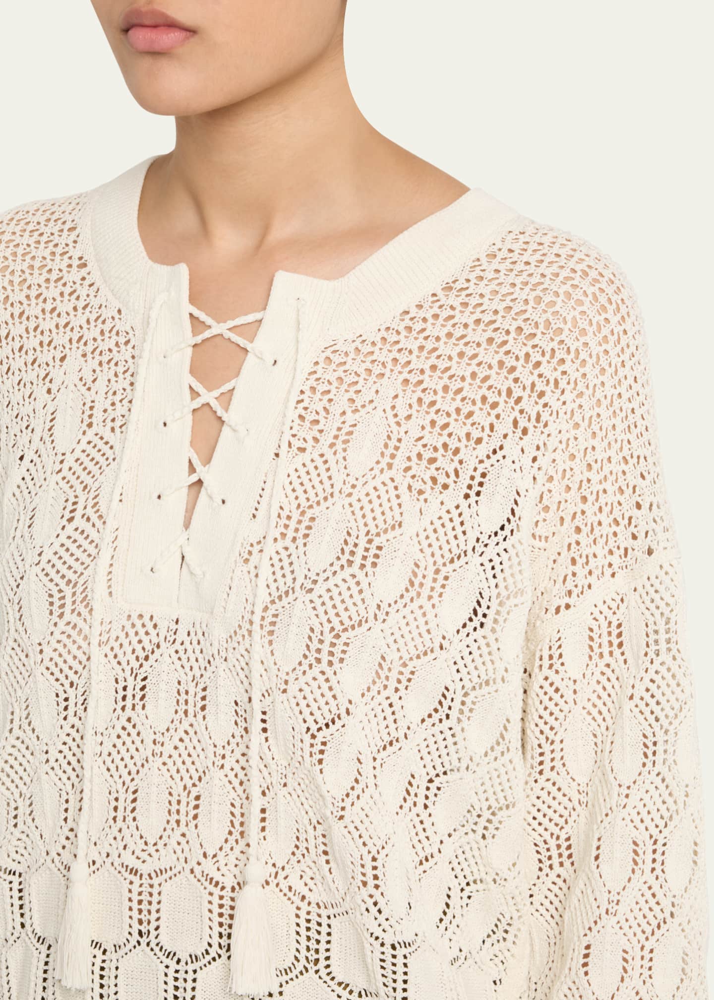 A.L.C. Keri Crochet Lace-Up Sweater Image 5 of 5