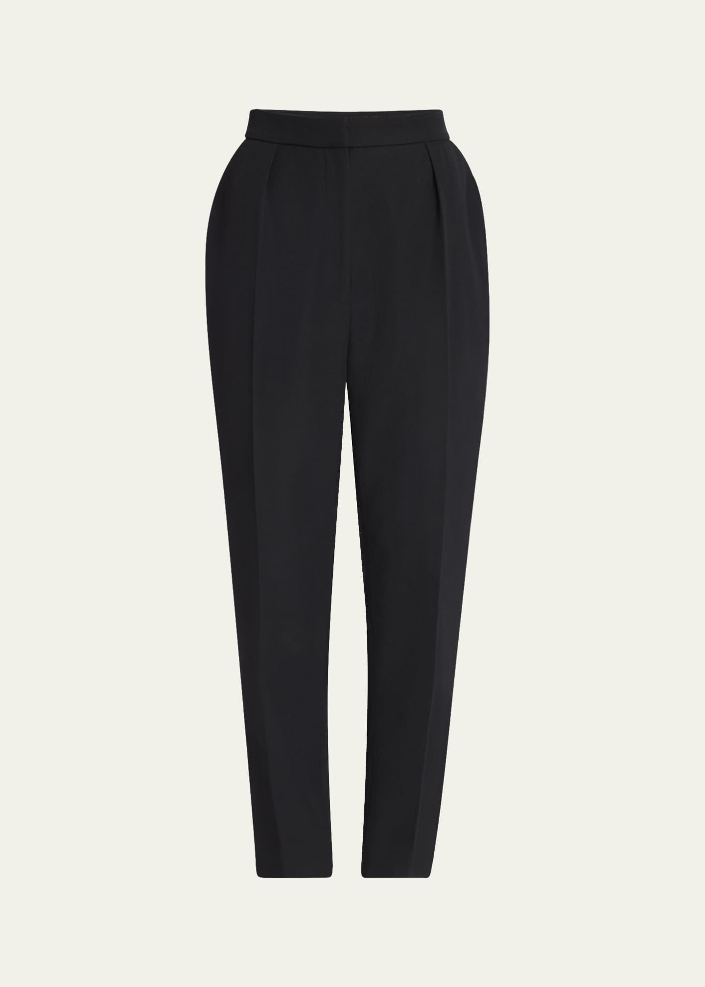 Balmain High Waist Pleated Tailored Wool Trousers Image 1 of 5