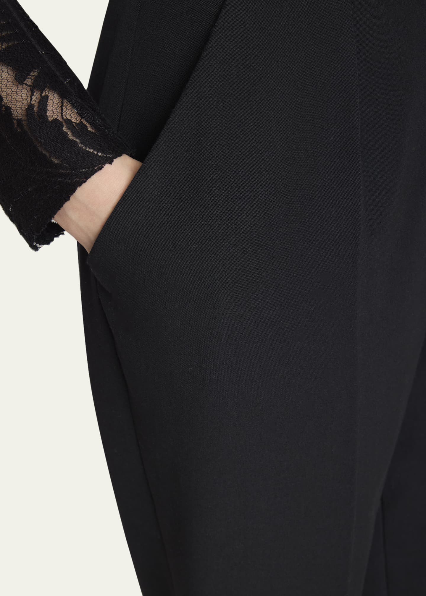Balmain High Waist Pleated Tailored Wool Trousers Image 5 of 5
