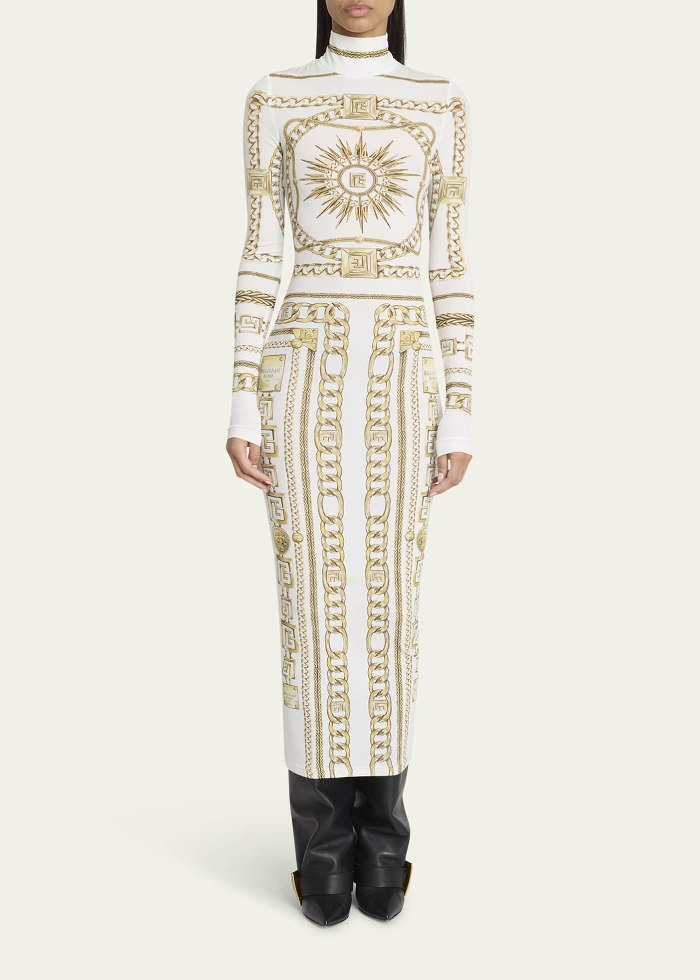 Balmain Printed Foulard Body-Con Dress Image 2 of 5