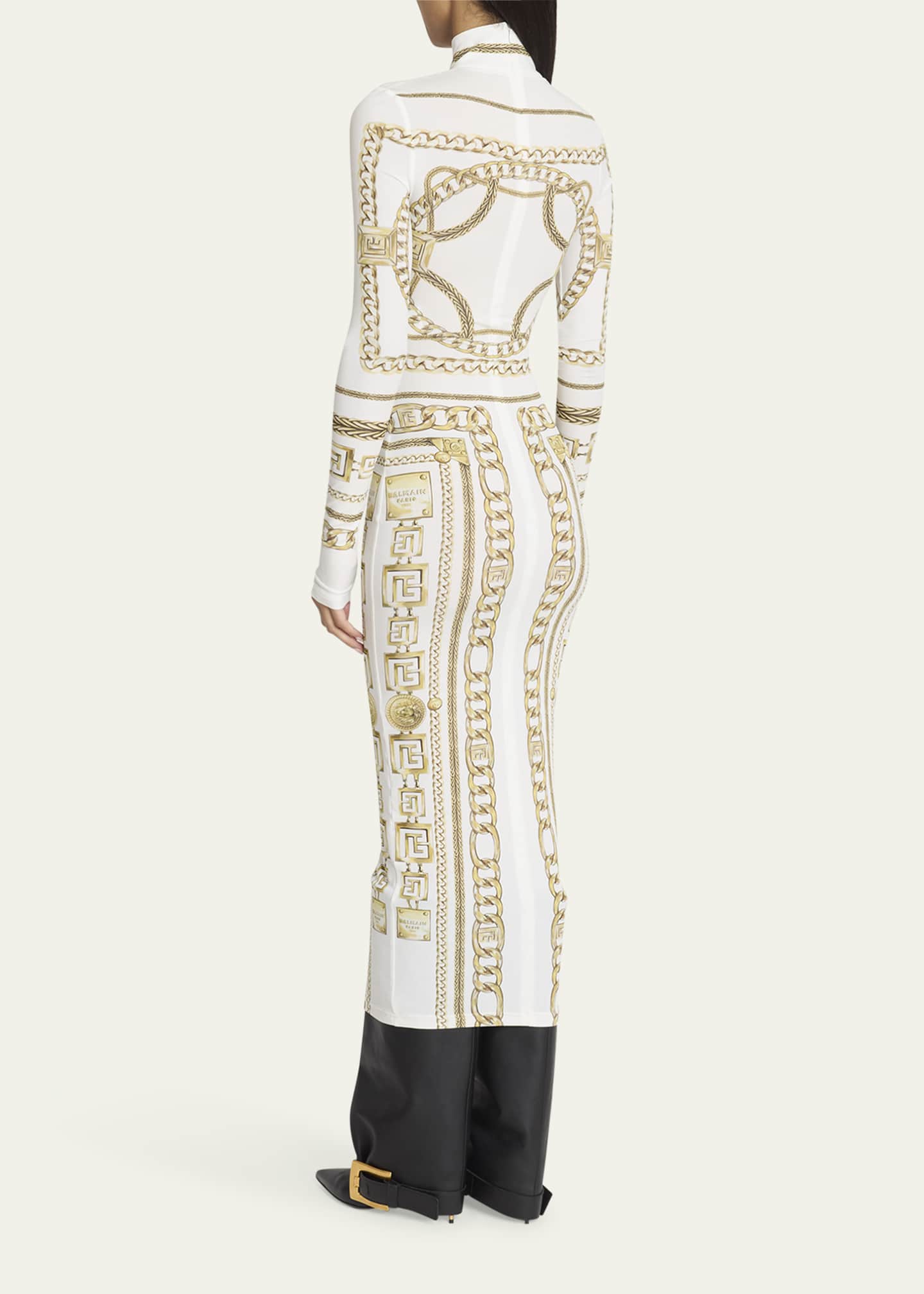 Balmain Printed Foulard Body-Con Dress Image 3 of 5