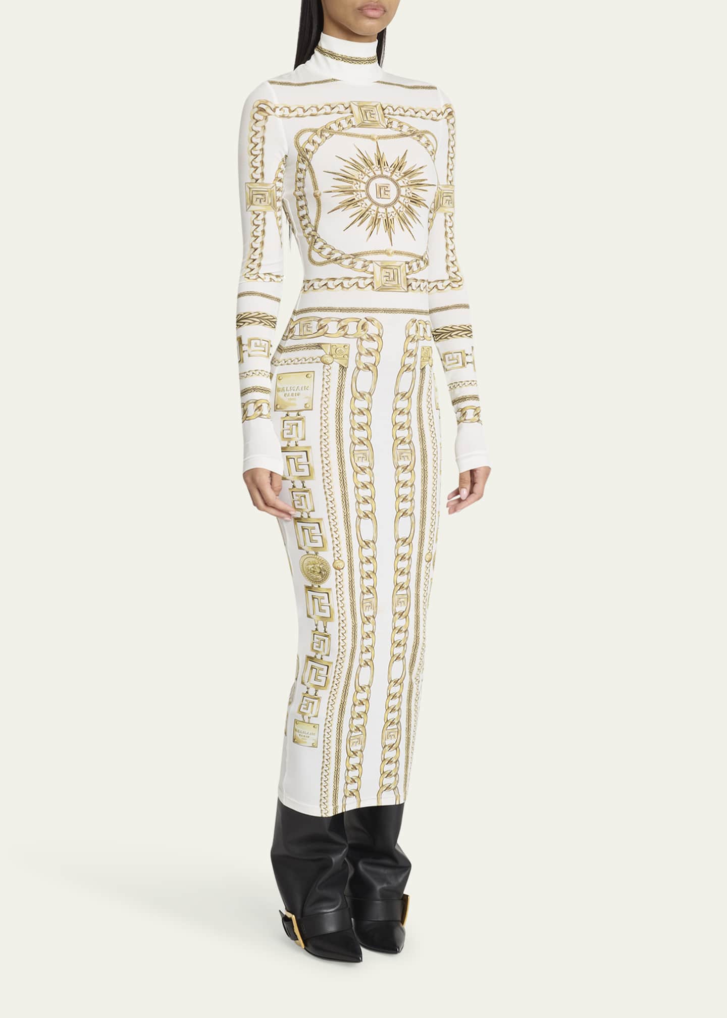 Balmain Printed Foulard Body-Con Dress Image 4 of 5