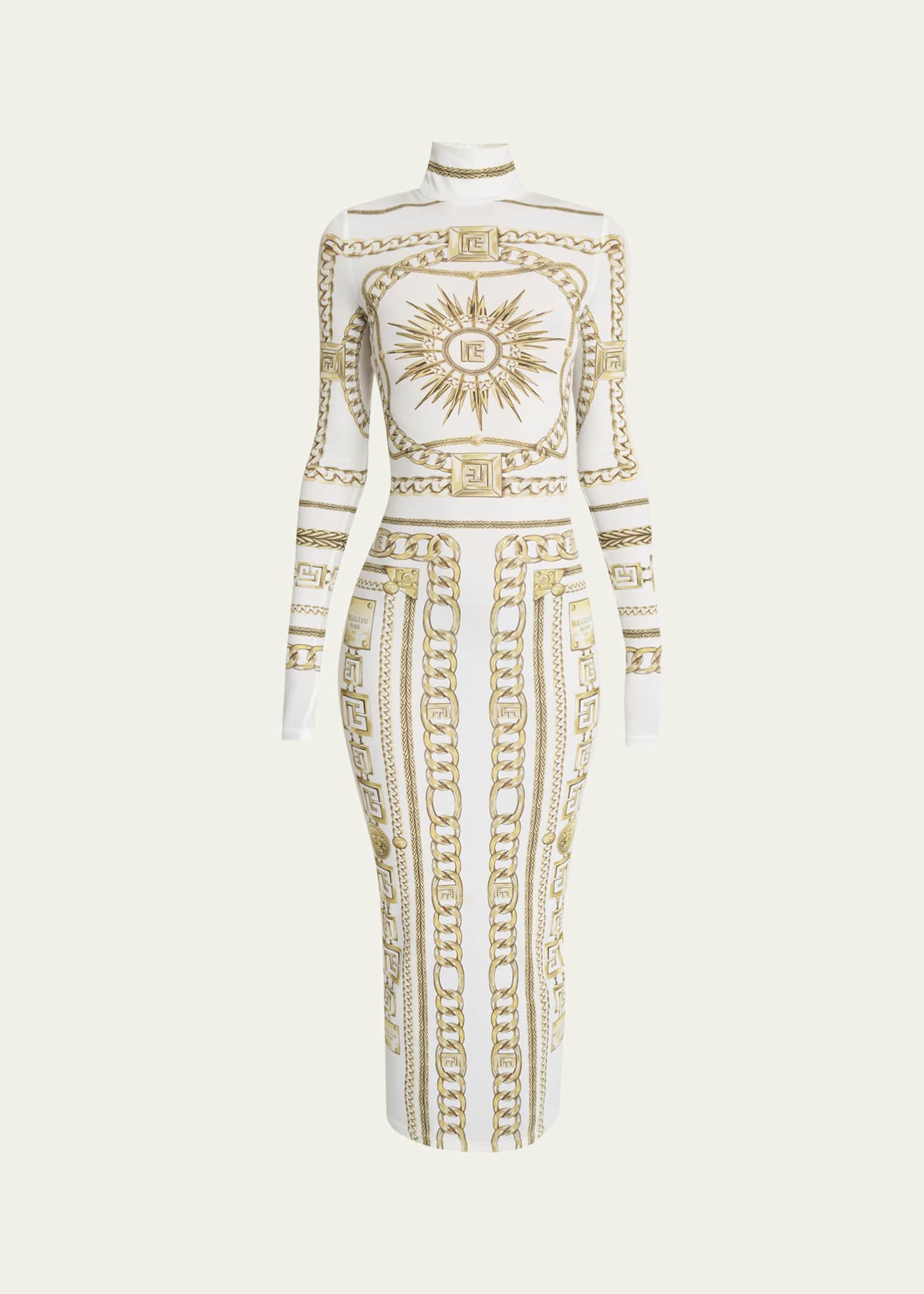 Balmain Printed Foulard Body-Con Dress Image 1 of 5