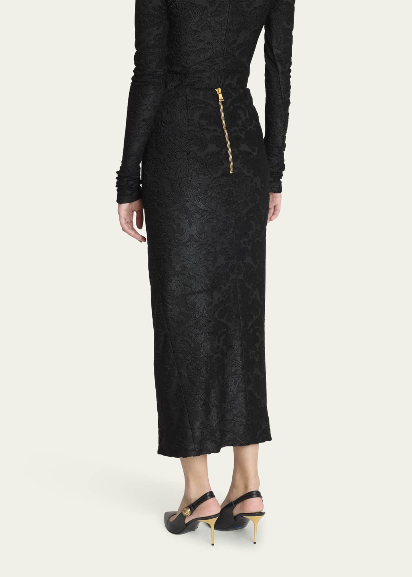 Balmain Baroque Buttoned Pencil Skirt Image 3 of 5