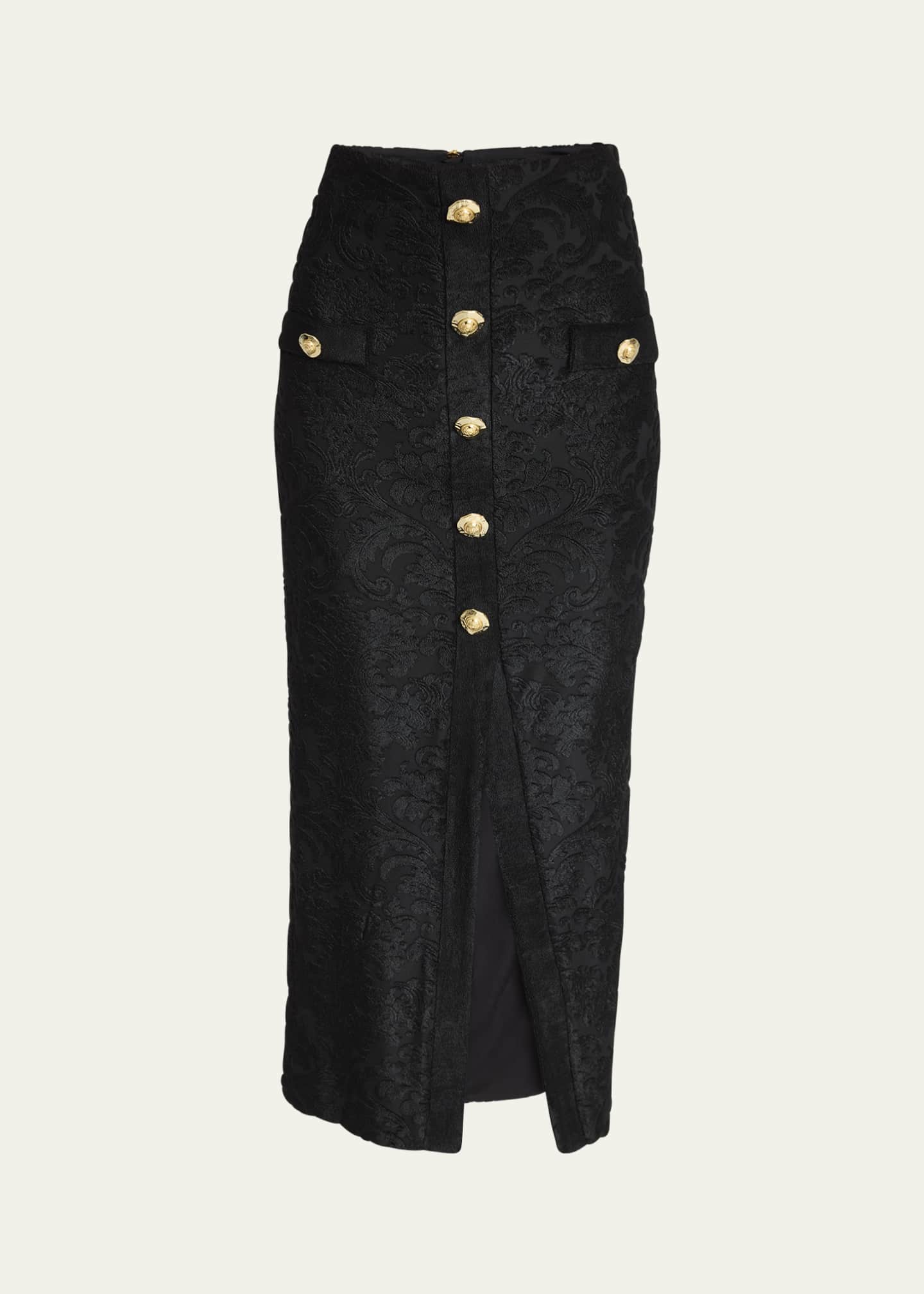 Balmain Baroque Buttoned Pencil Skirt Image 1 of 5