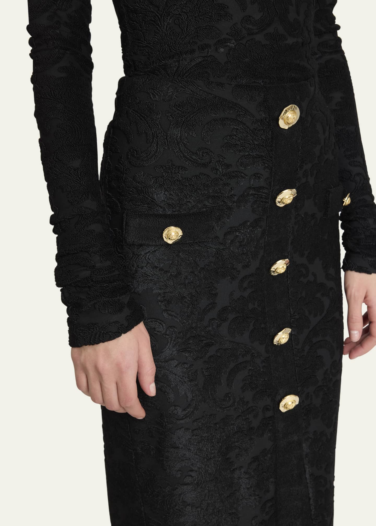 Balmain Baroque Buttoned Pencil Skirt Image 5 of 5