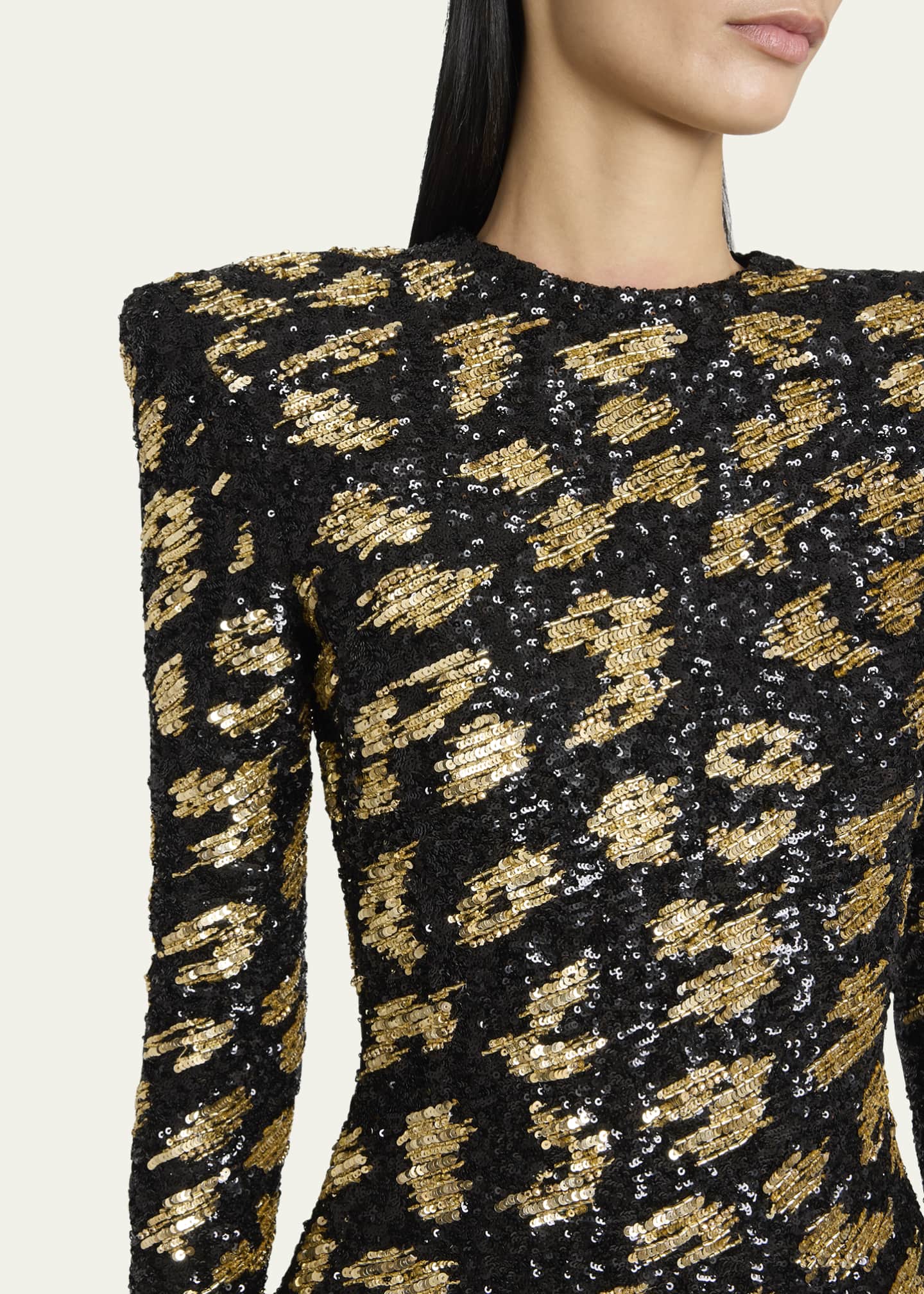 Balmain Leopard Dress Leopard Print Dress Transparent A-line Leopard Print  Jacquard