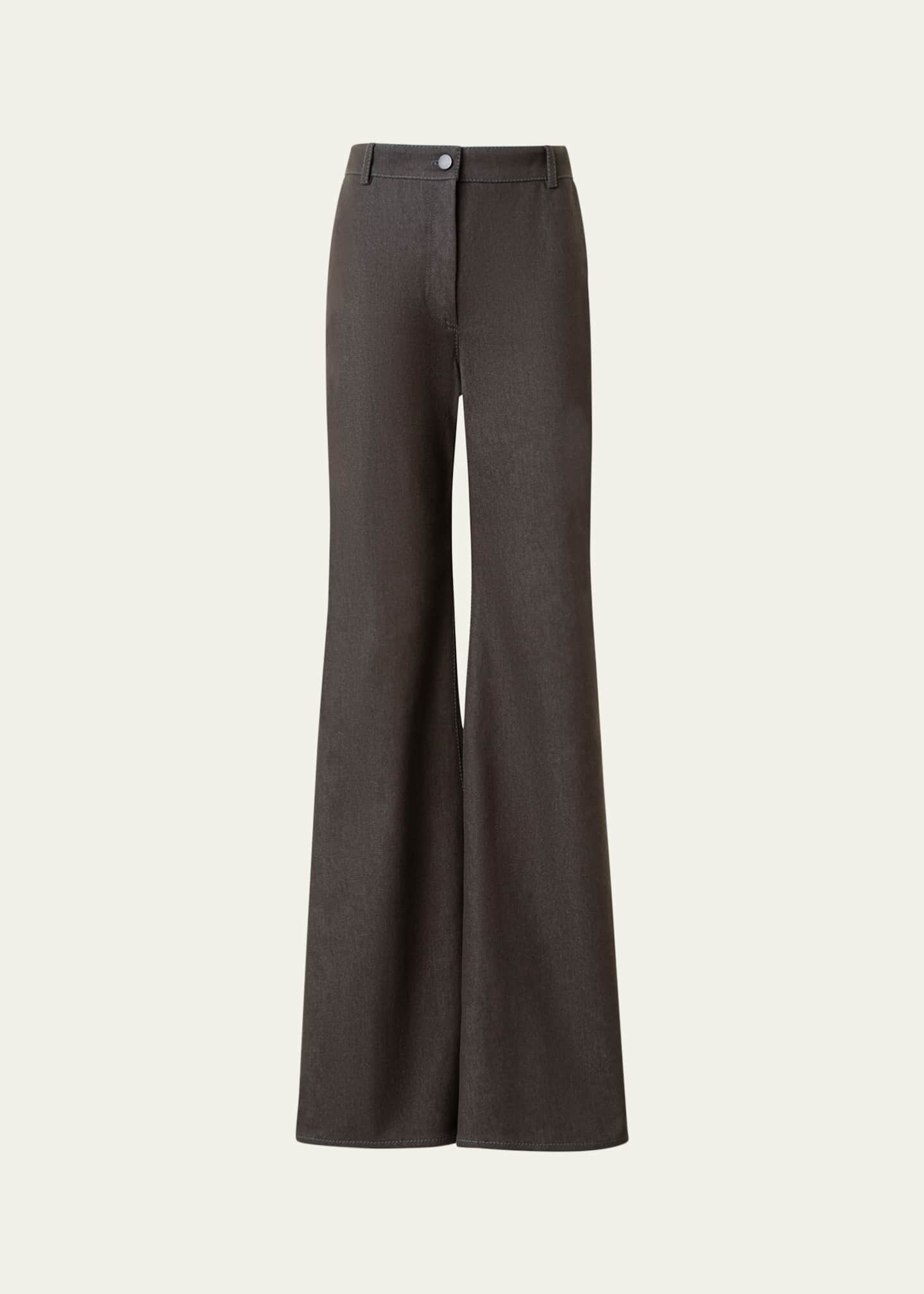 Akris punto Celia Cotton Stretch Denim Bootcut-Leg Pants Image 1 of 5