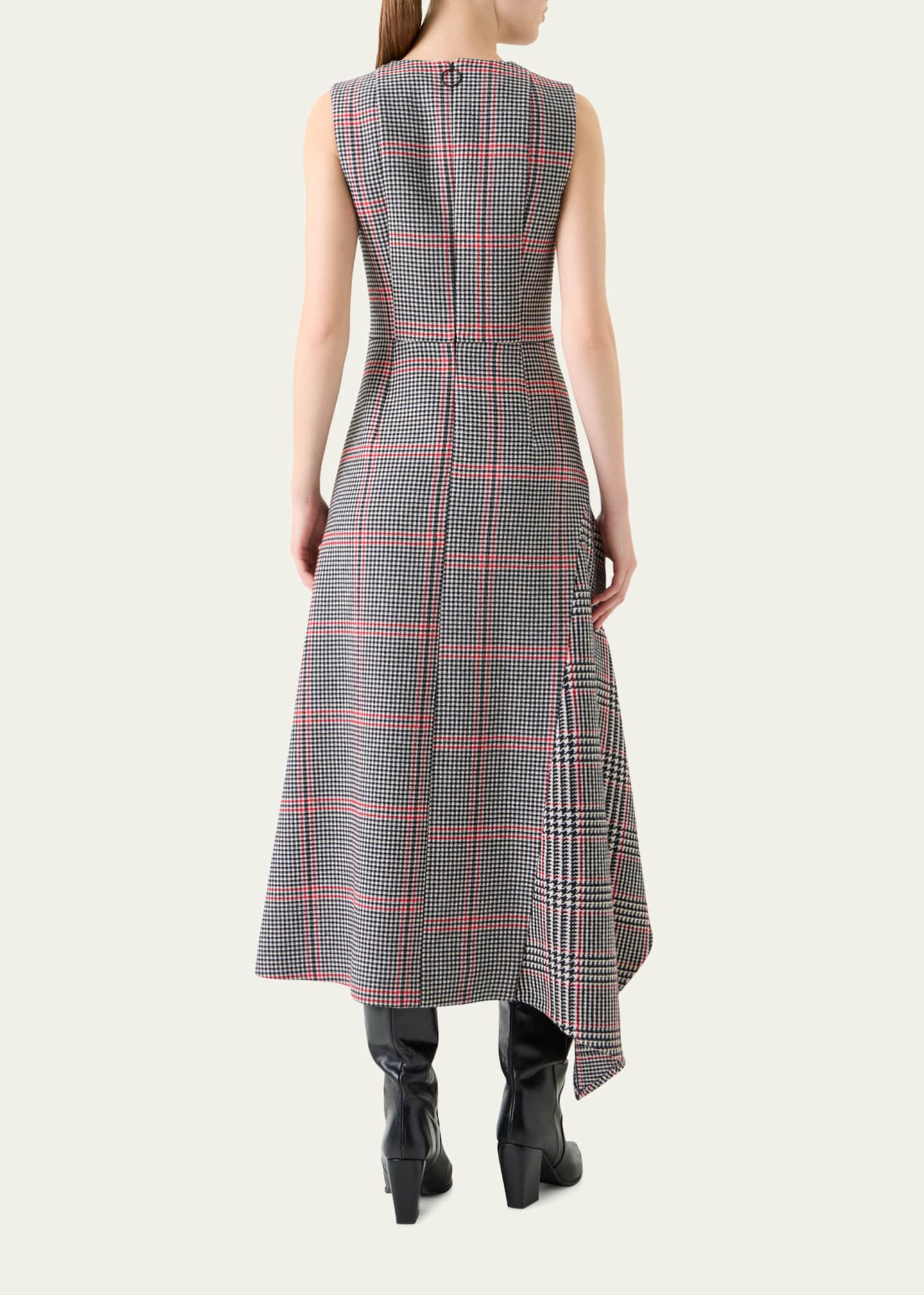 Akris punto Houndstooth Wool Fresco Midi Dress Image 3 of 5