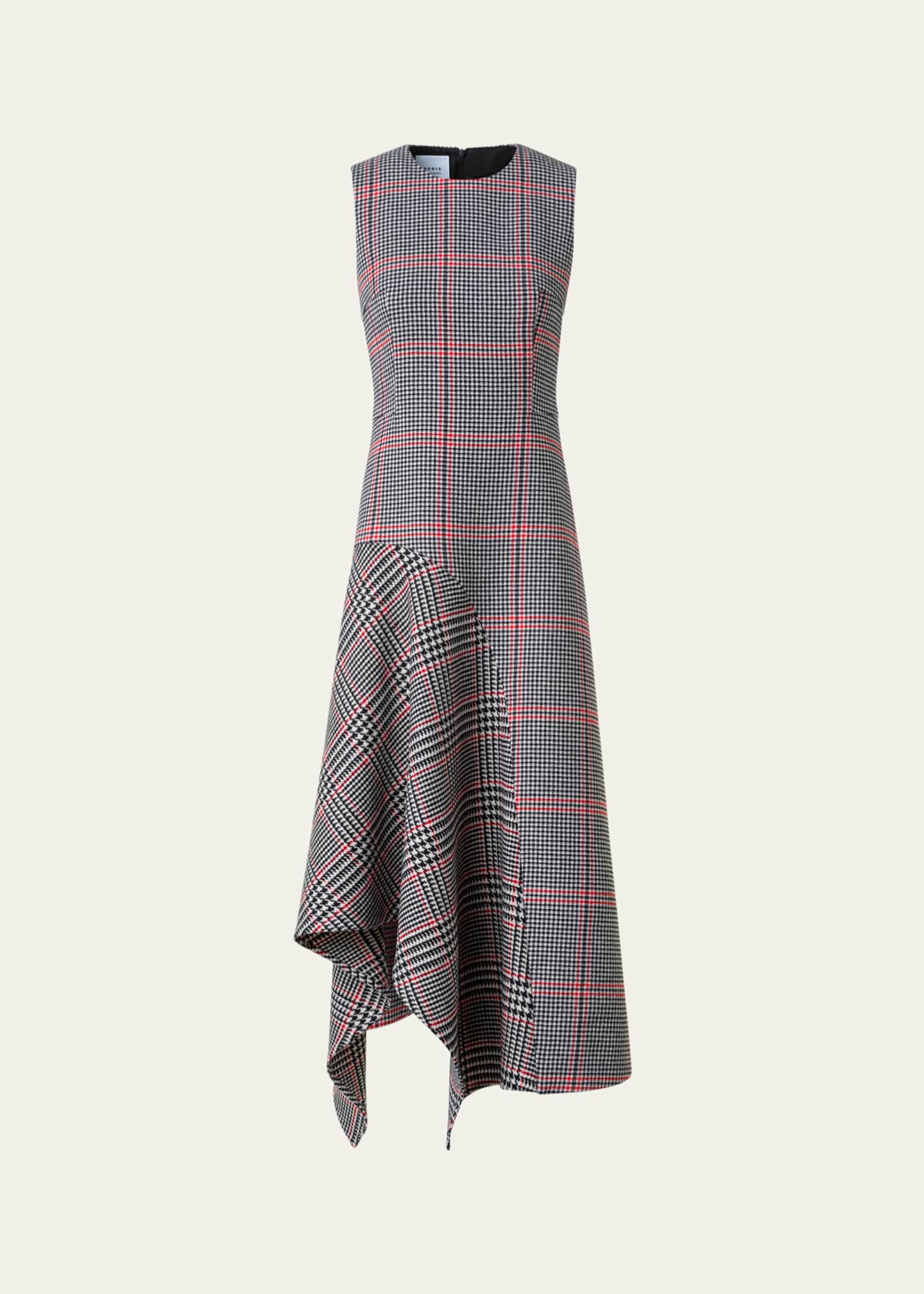 Akris punto Houndstooth Wool Fresco Midi Dress Image 1 of 5