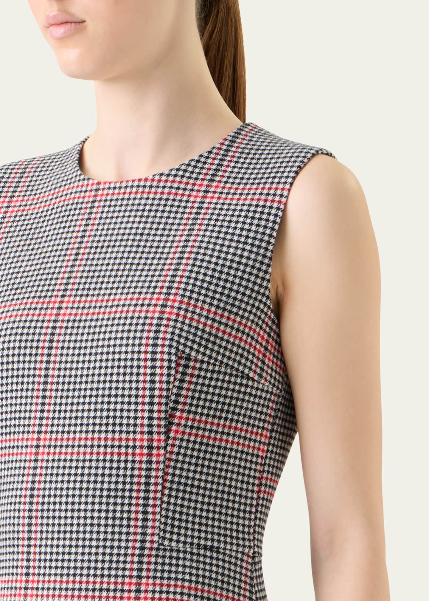 Akris punto Houndstooth Wool Fresco Midi Dress Image 5 of 5