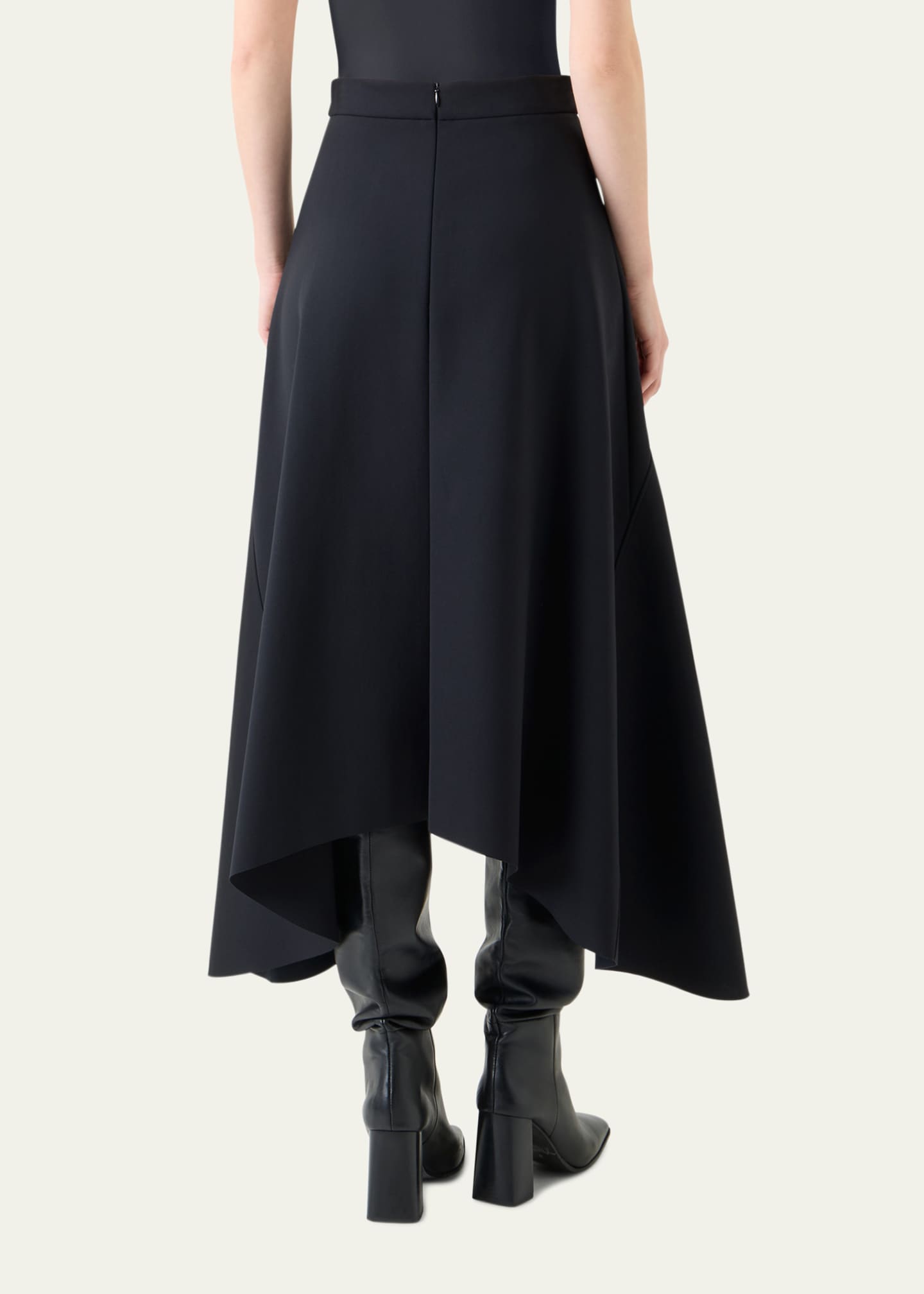 Akris punto Asymmetrical Neoprene Midi Skirt Image 3 of 5