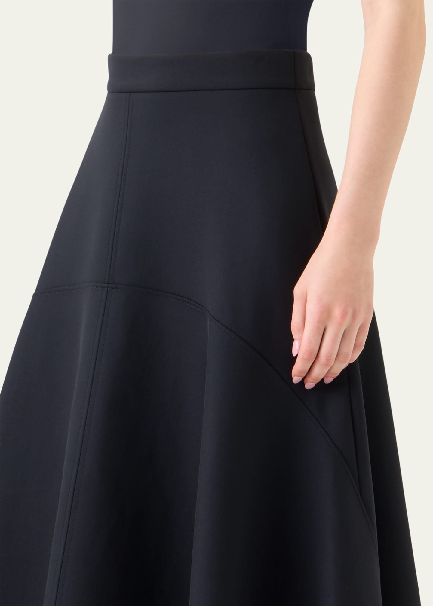 Akris punto Asymmetrical Neoprene Midi Skirt Image 5 of 5