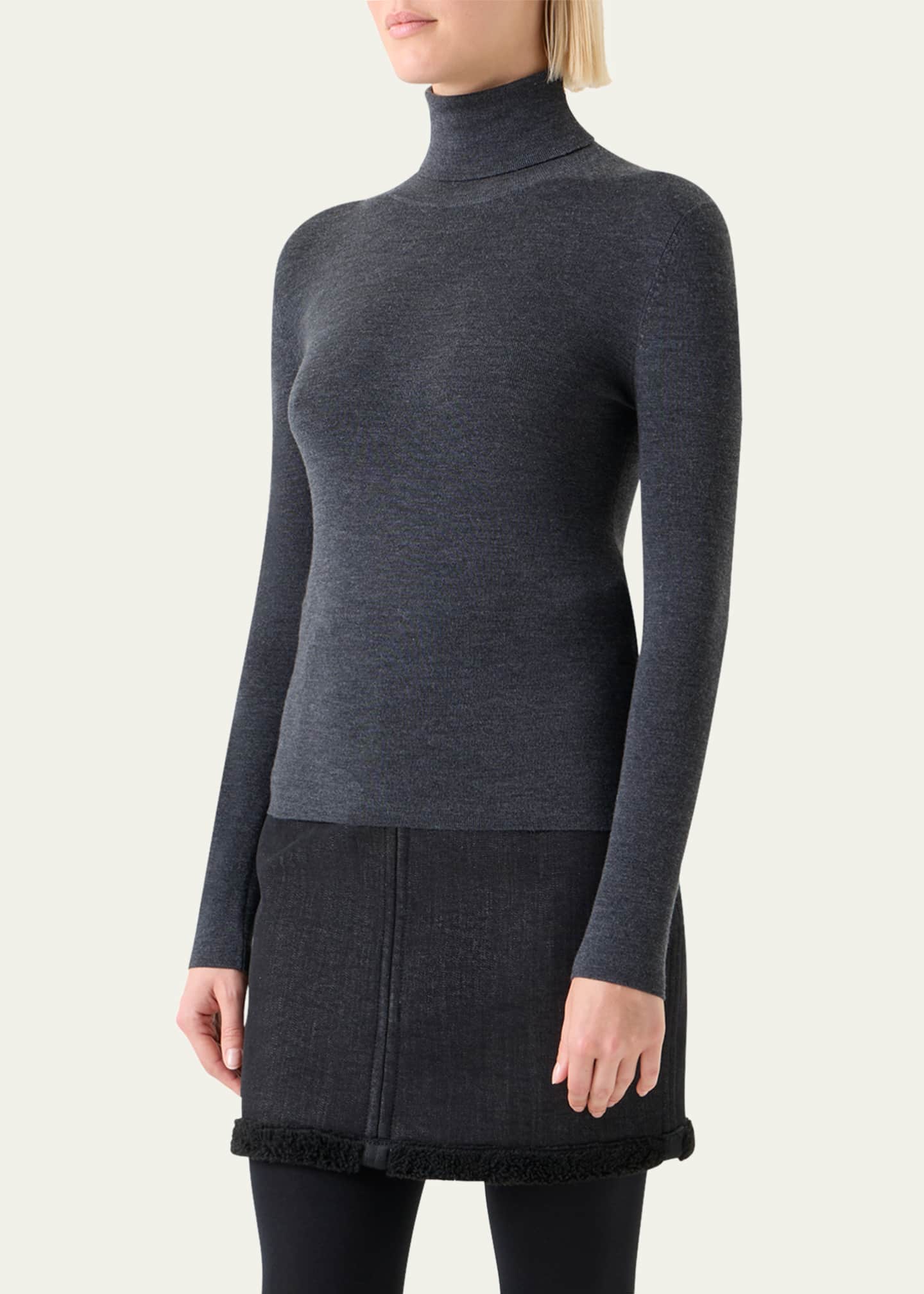 Akris punto Full Needle Merino Wool Turtleneck Sweater Image 4 of 5