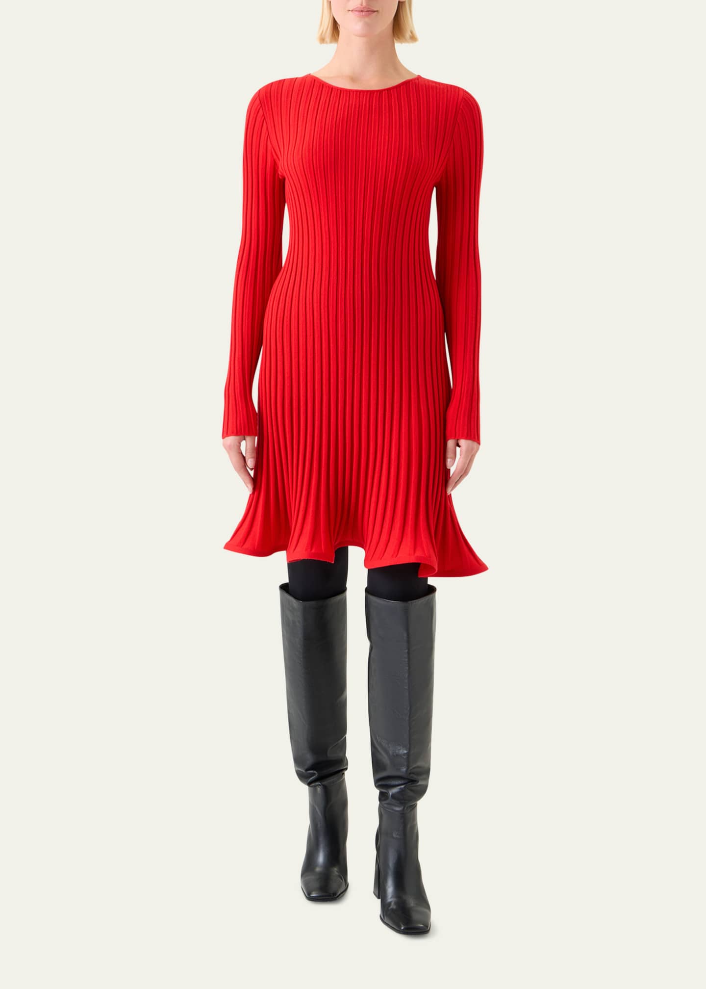 Akris punto Reversed Rib Knit Mini Dress Image 2 of 5
