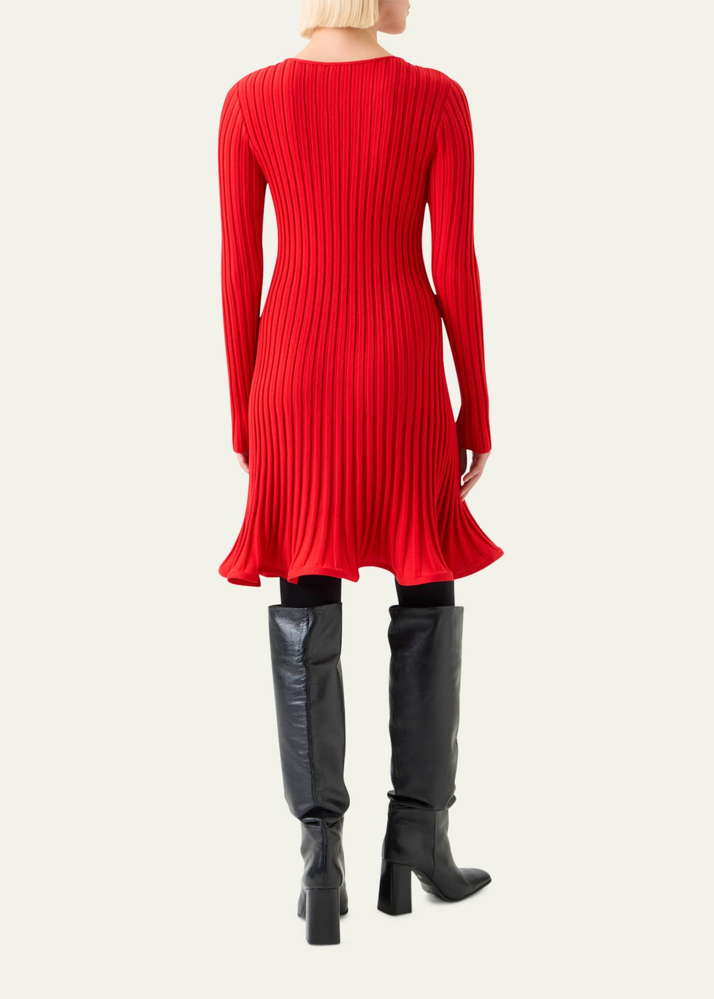 Akris punto Reversed Rib Knit Mini Dress Image 3 of 5