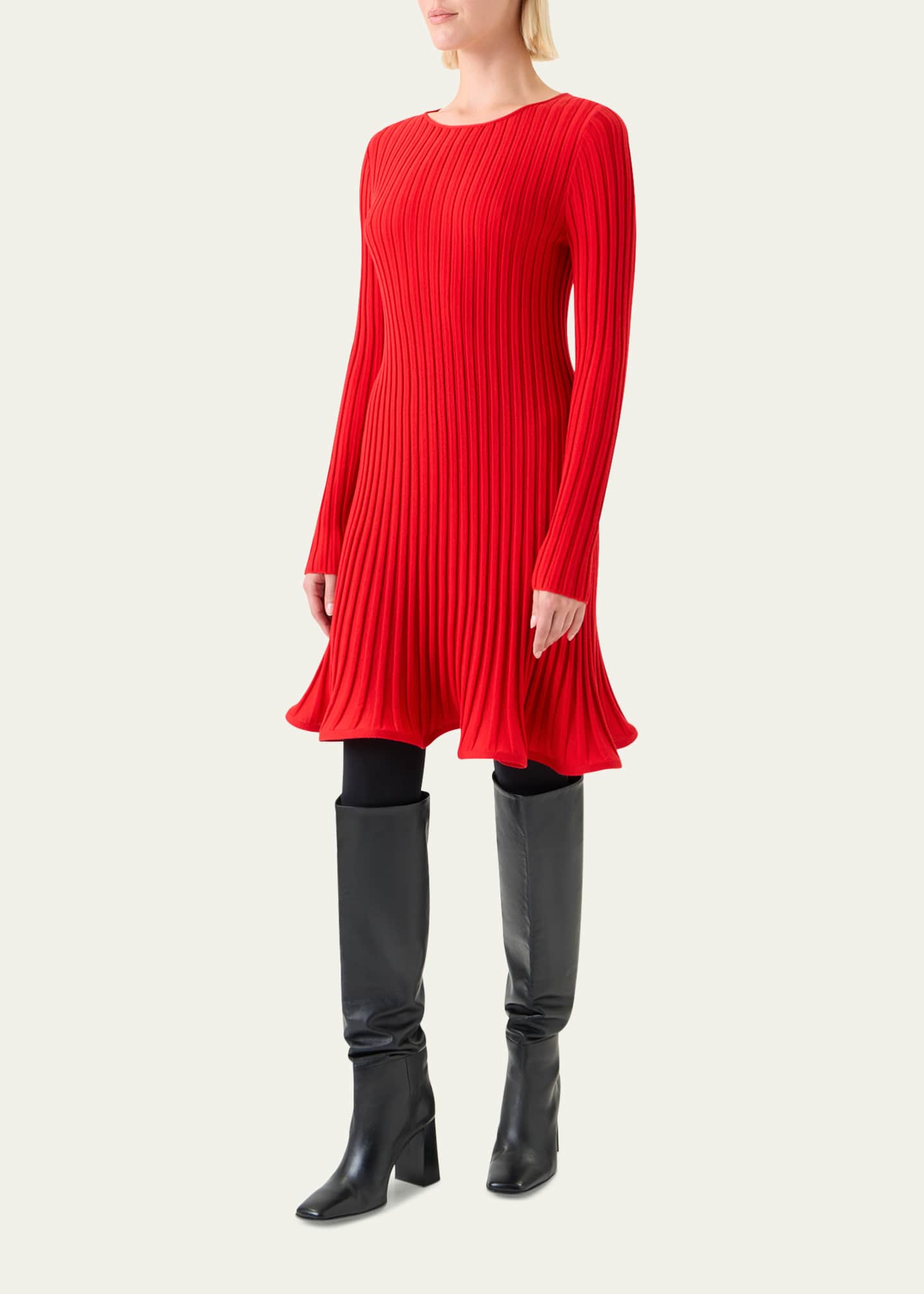 Akris punto Reversed Rib Knit Mini Dress Image 4 of 5