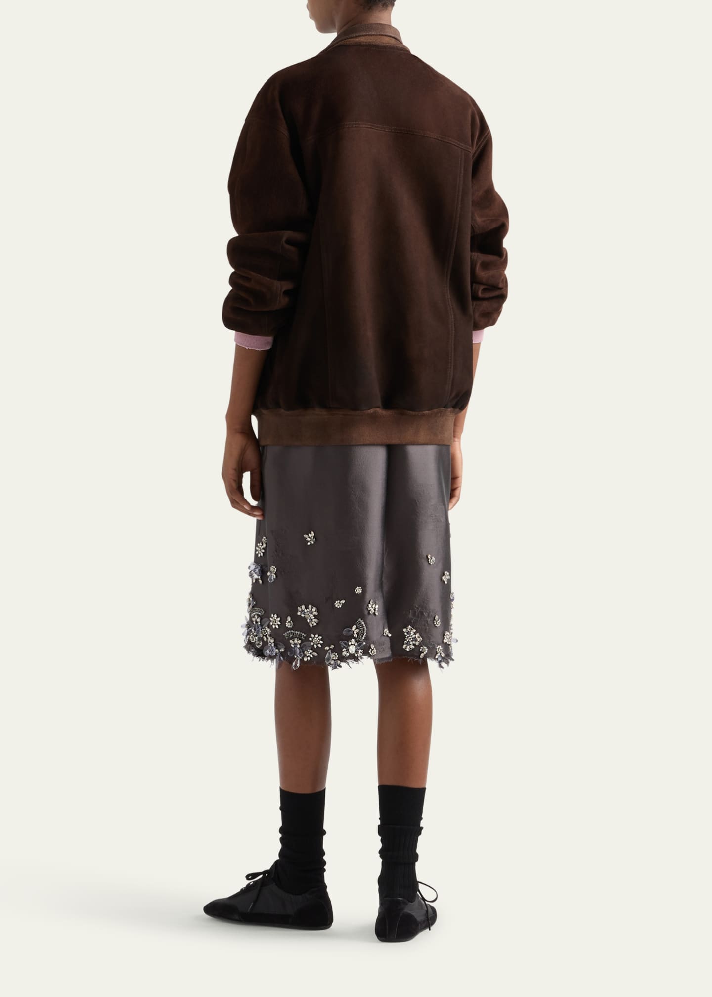 Prada Suede Hot-Stamp Logo Jacket Image 3 of 3