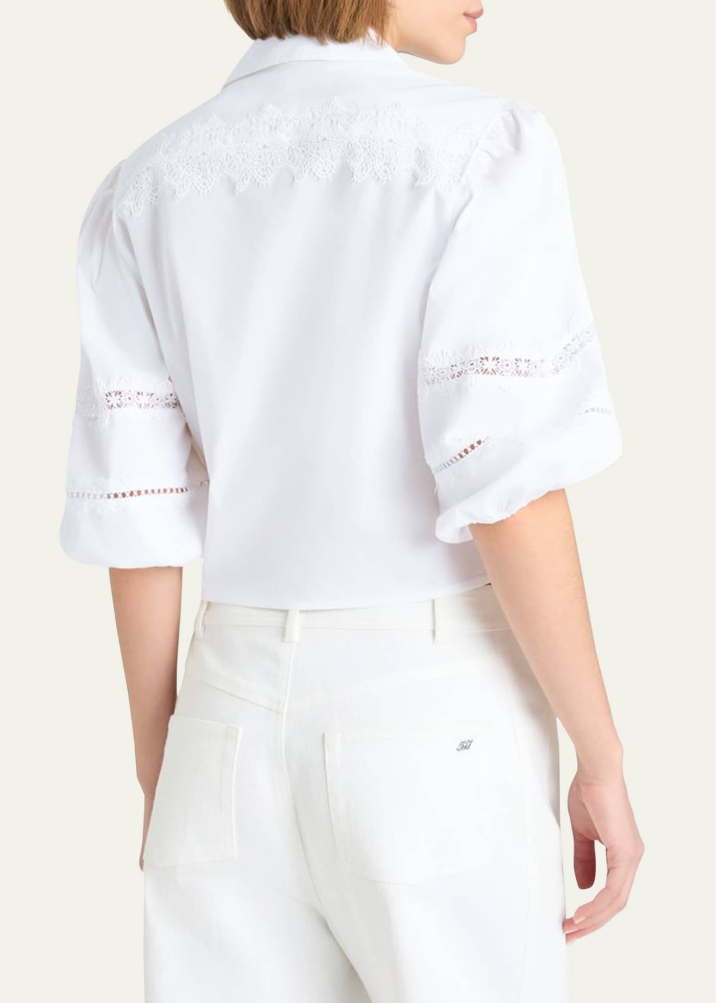 Cinq a Sept Marianna Embroidered Tie-Front Top Image 2 of 3