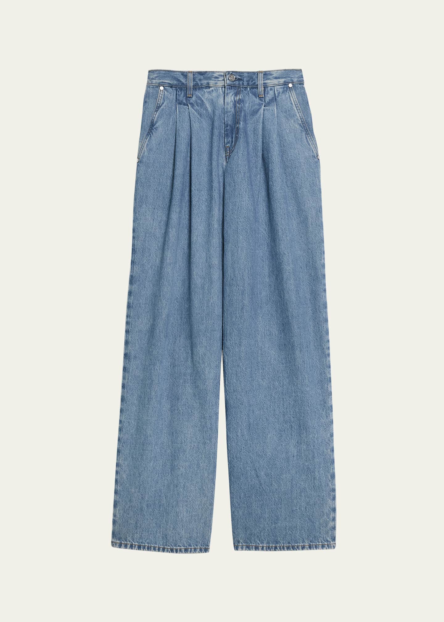 Helmut Lang Double Pleated Baggy Jeans Image 1 of 4