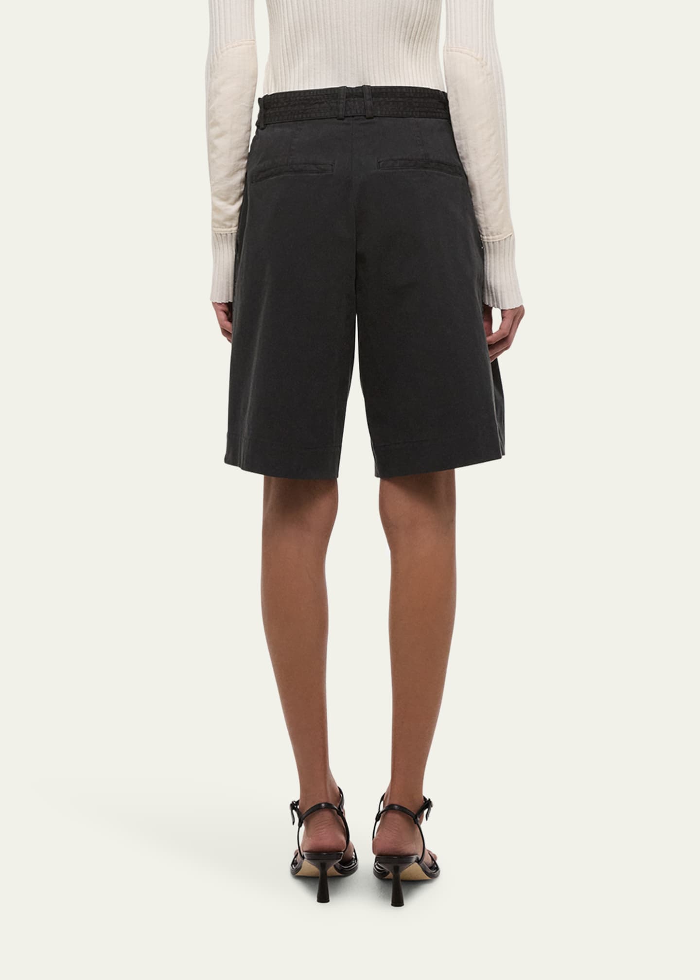 Helmut Lang Garment Dyed Double-Pleated Shorts - Bergdorf