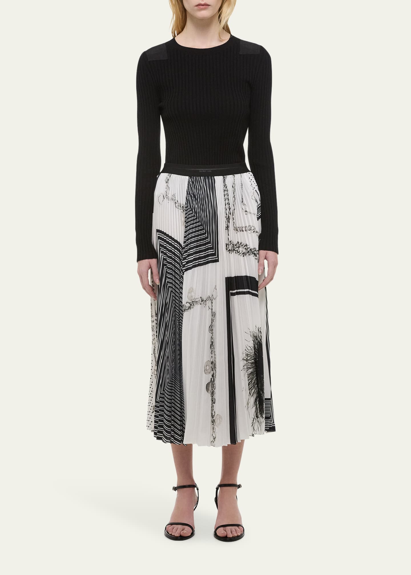 Helmut Lang Pleated Midi Skirt Image 2 of 4