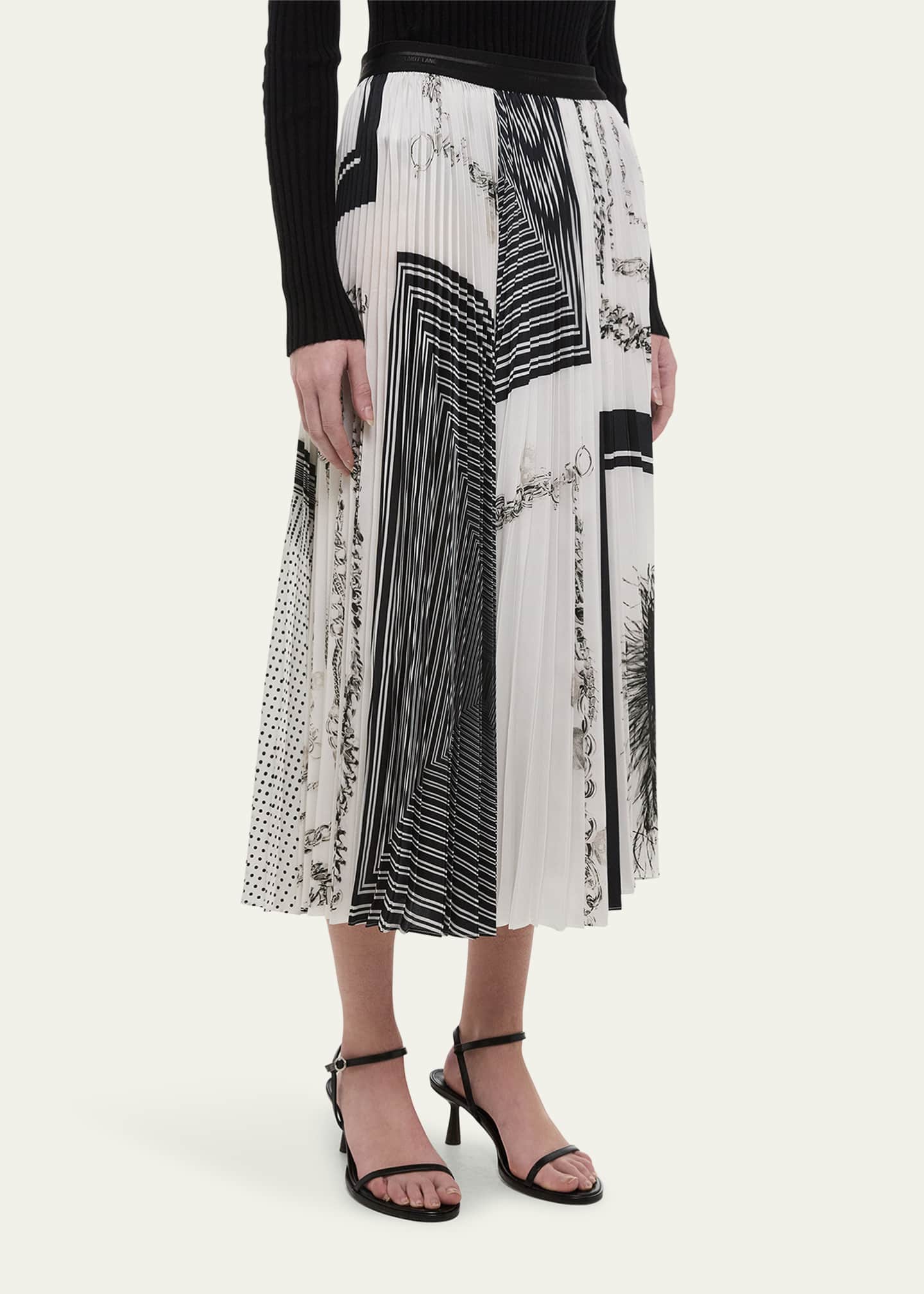 Helmut Lang Pleated Midi Skirt Image 4 of 4