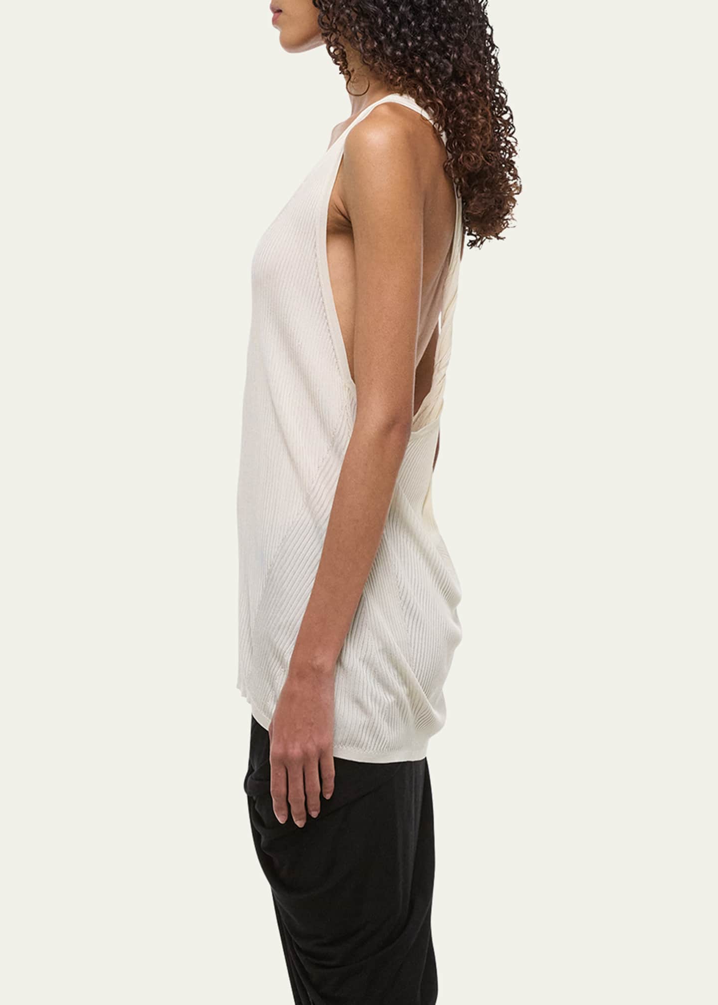 Helmut Lang Ribbed Twist Tank Top Image 4 of 4