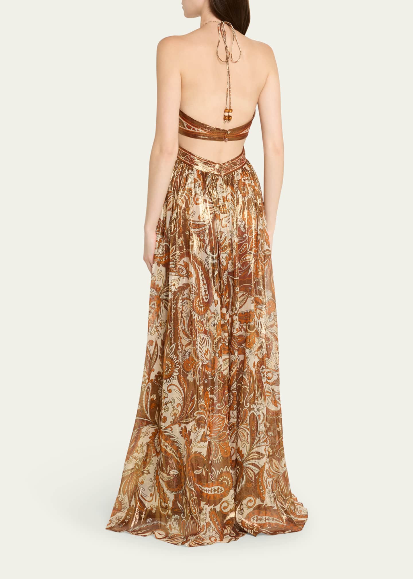 Retrofete Kimmy Halter Cut-Out Gown Image 3 of 5
