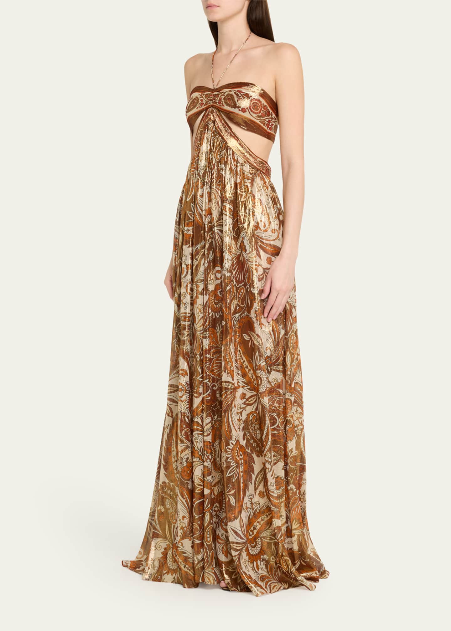 Retrofete Kimmy Halter Cut-Out Gown Image 4 of 5