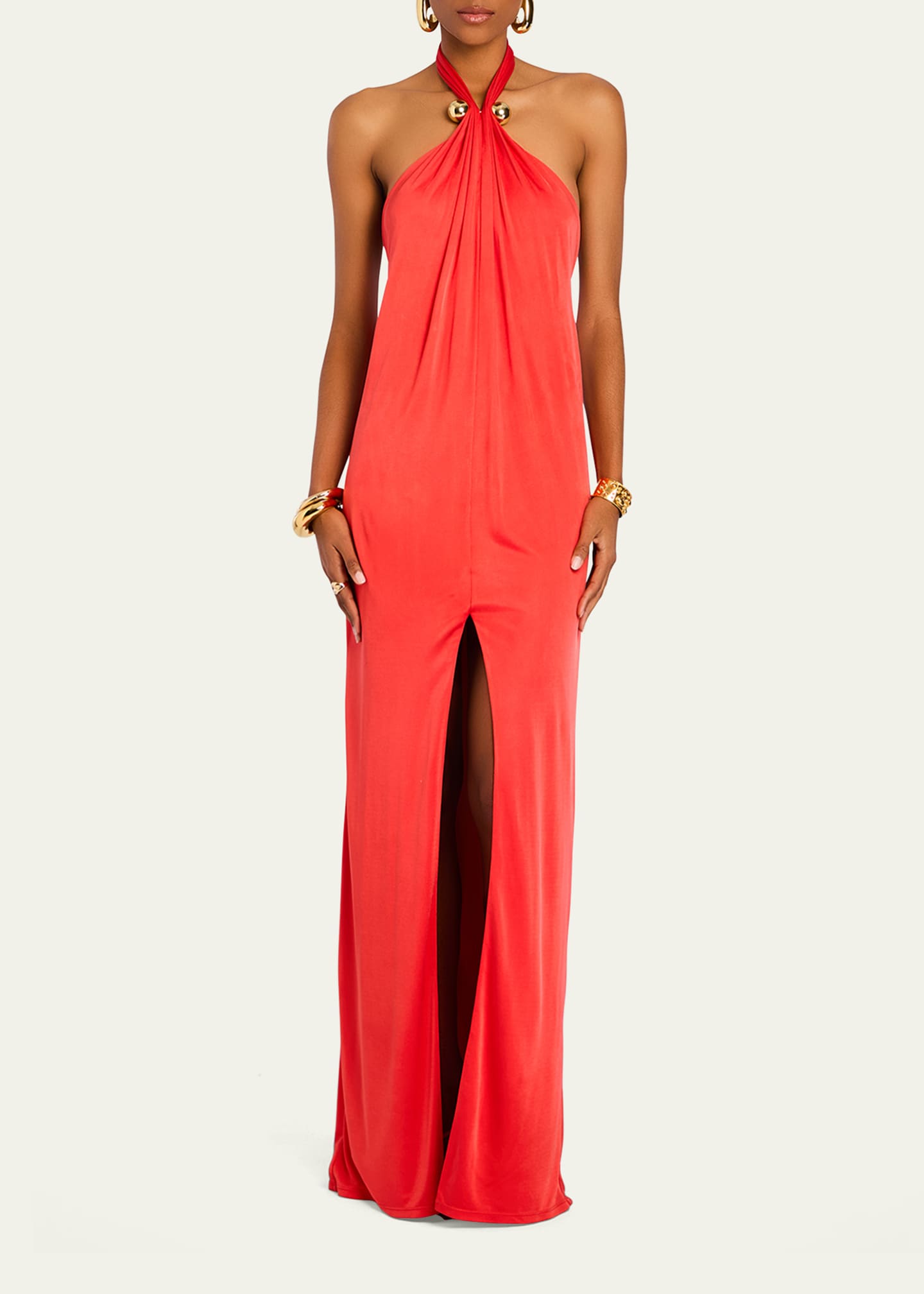 Retrofete Becs Satin Halter Gown Image 2 of 4