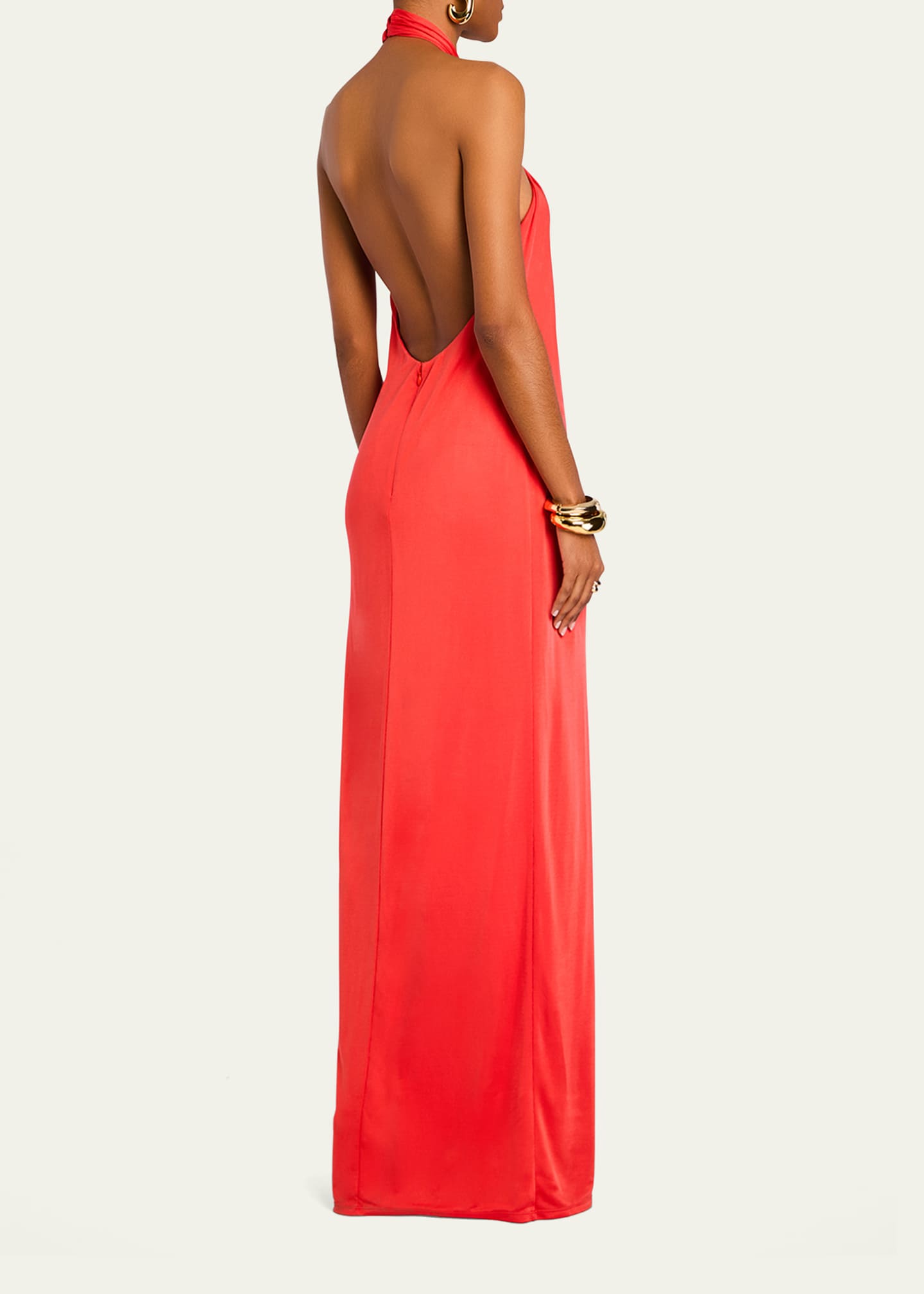 Retrofete Becs Satin Halter Gown Image 3 of 4