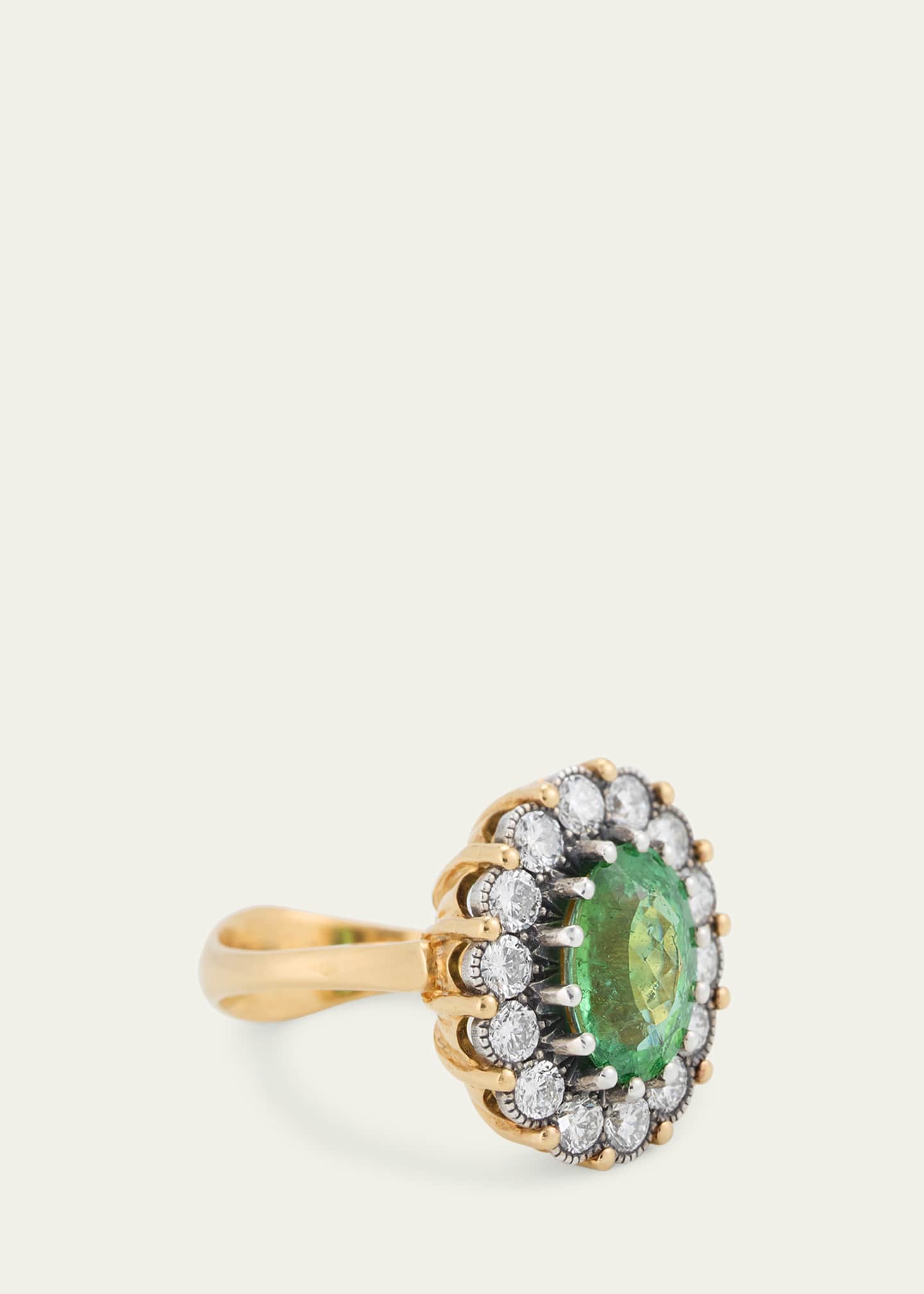 Arman Sarkisyan Green Paraiba Tourmaline Ring with Diamonds Image 3 of 4