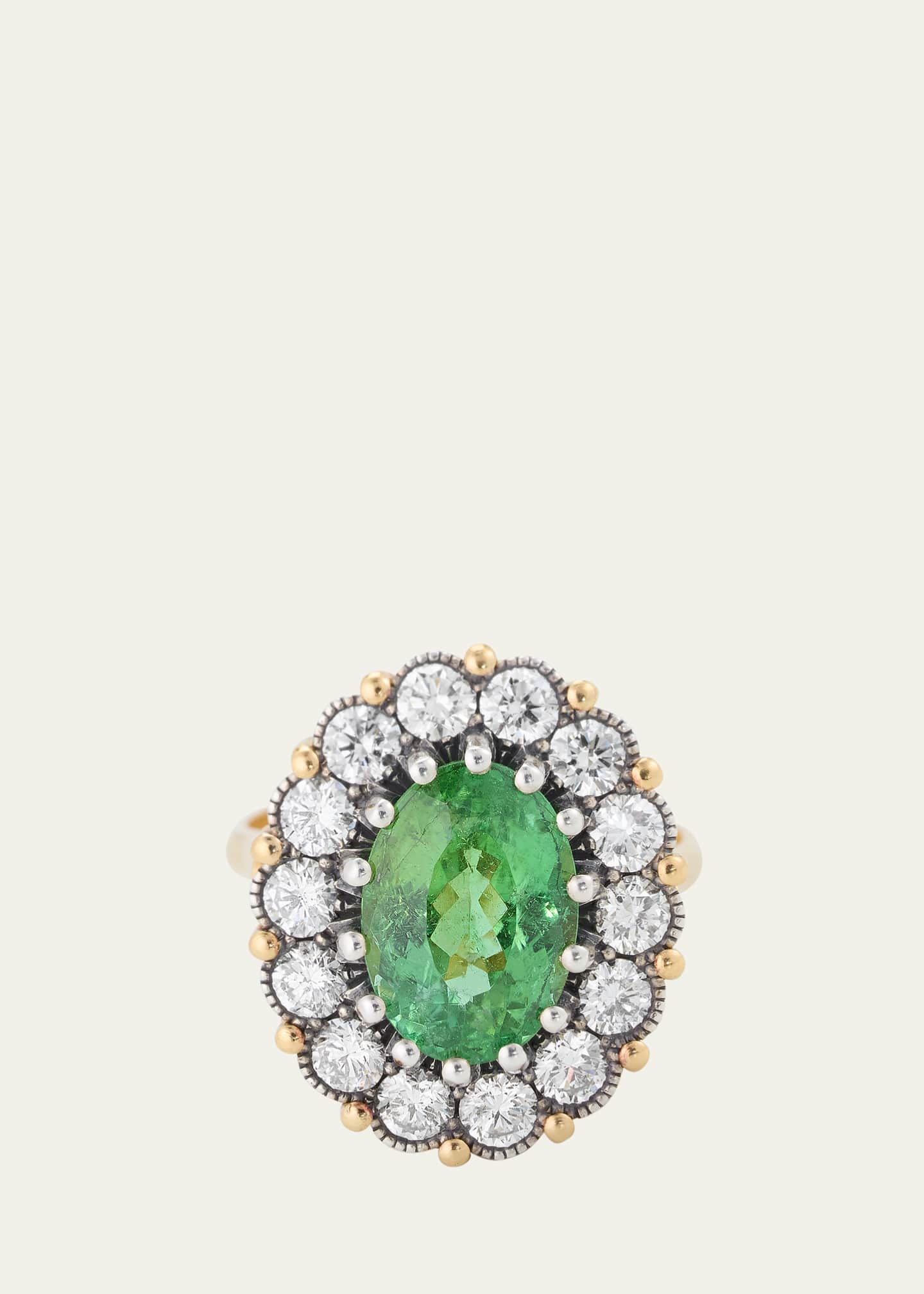 Arman Sarkisyan Green Paraiba Tourmaline Ring with Diamonds Image 1 of 4