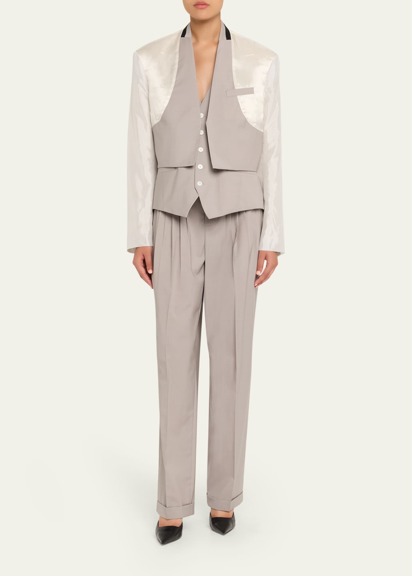 Peter Do Jade Pleated Straight-Leg Pants Image 2 of 5