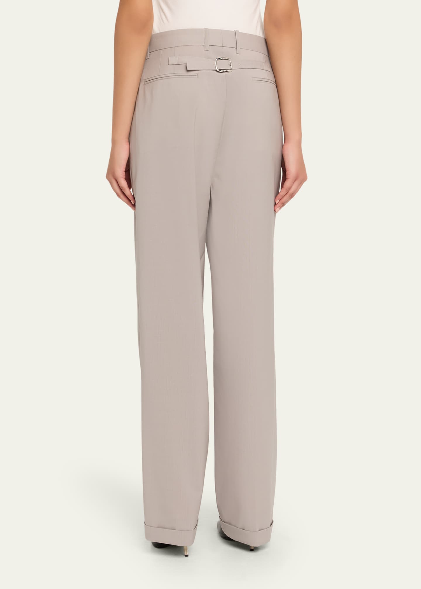 Peter Do Jade Pleated Straight-Leg Pants Image 3 of 5