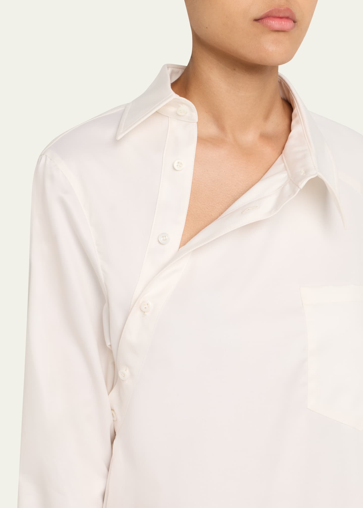 Peter Do Marlow Asymmetric Button-Down Pleated Maxi Shirtdress Image 5 of 5